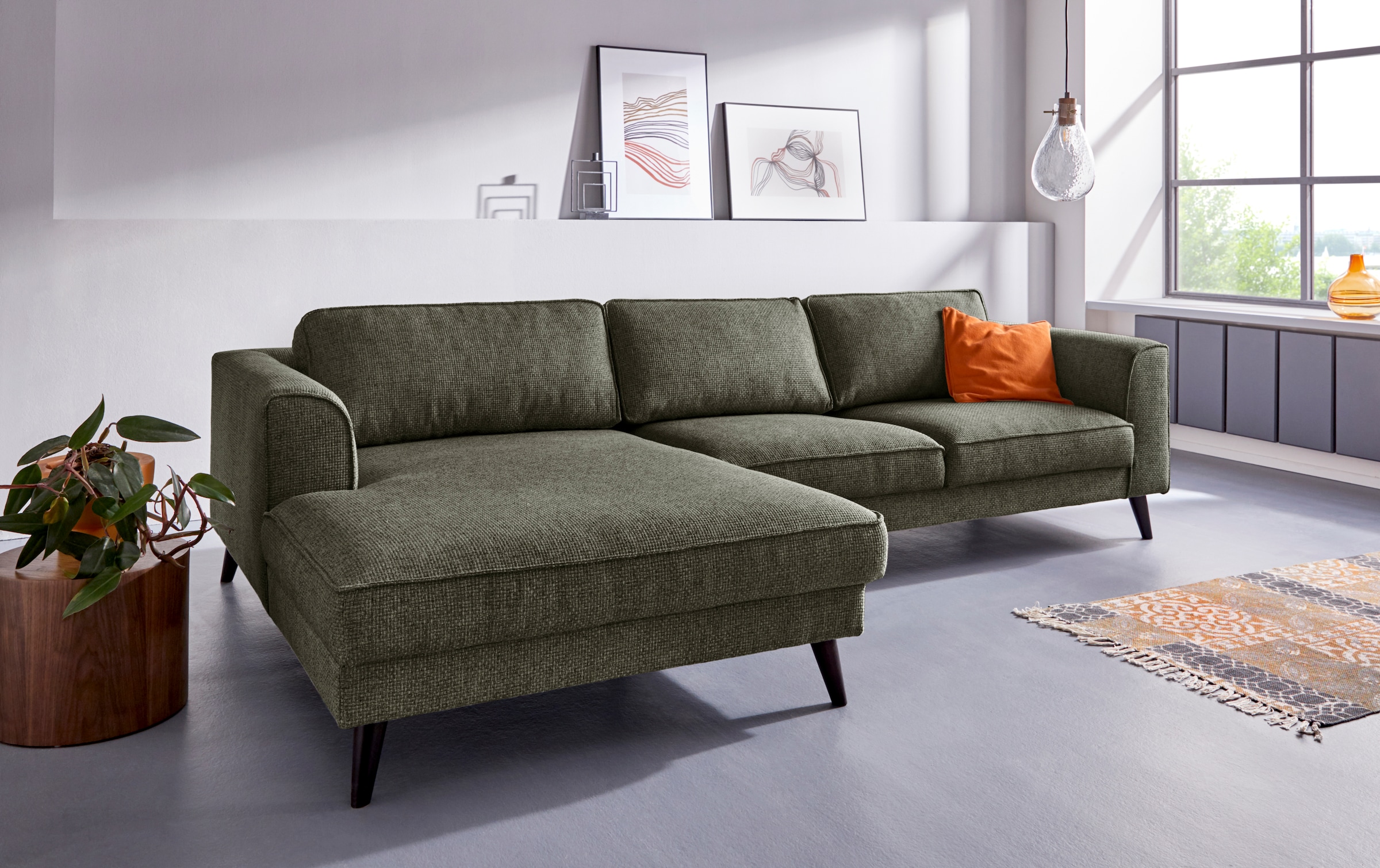 INOSIGN Ecksofa »Lumber Jack, elegant und bequem, Breite 280, hoher Fuß, L-Form«, in moderner Optik