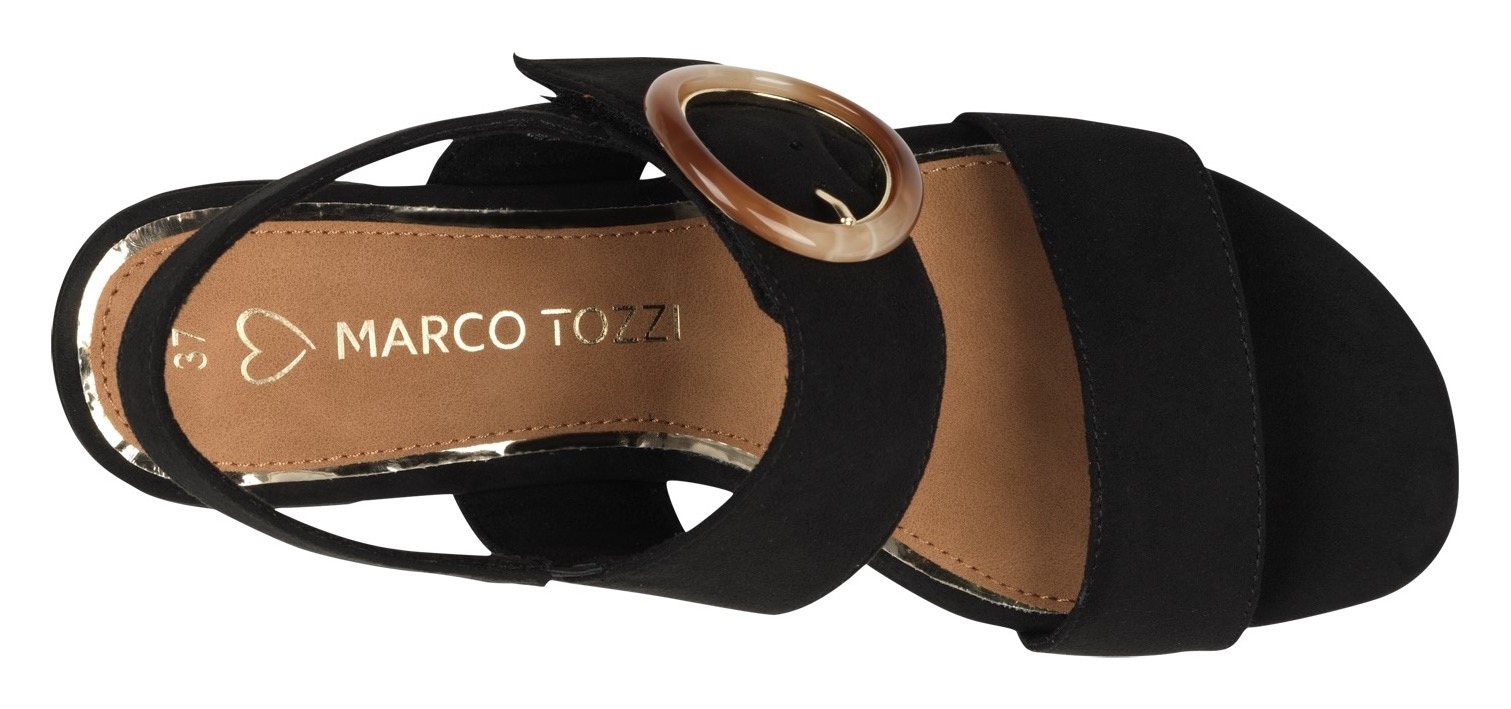 MARCO TOZZI Sandalette  , Blockabsatz, Riemchensandale, Festtagsschuh mit großer Zierschnalle