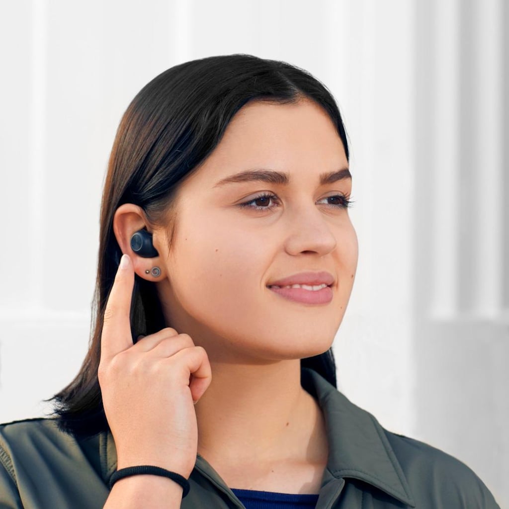 Thomson Bluetooth-Kopfhörer »Bluetooth Kopfhörer True Wireless, kabellos, spritzwassergeschützt«, A2DP Bluetooth-AVRCP Bluetooth-HFP-HSP-SPP, True Wireless-Sprachsteuerung, Sprachassistenten, integriertes Mikrofon und Telefonfunkion, In Ear