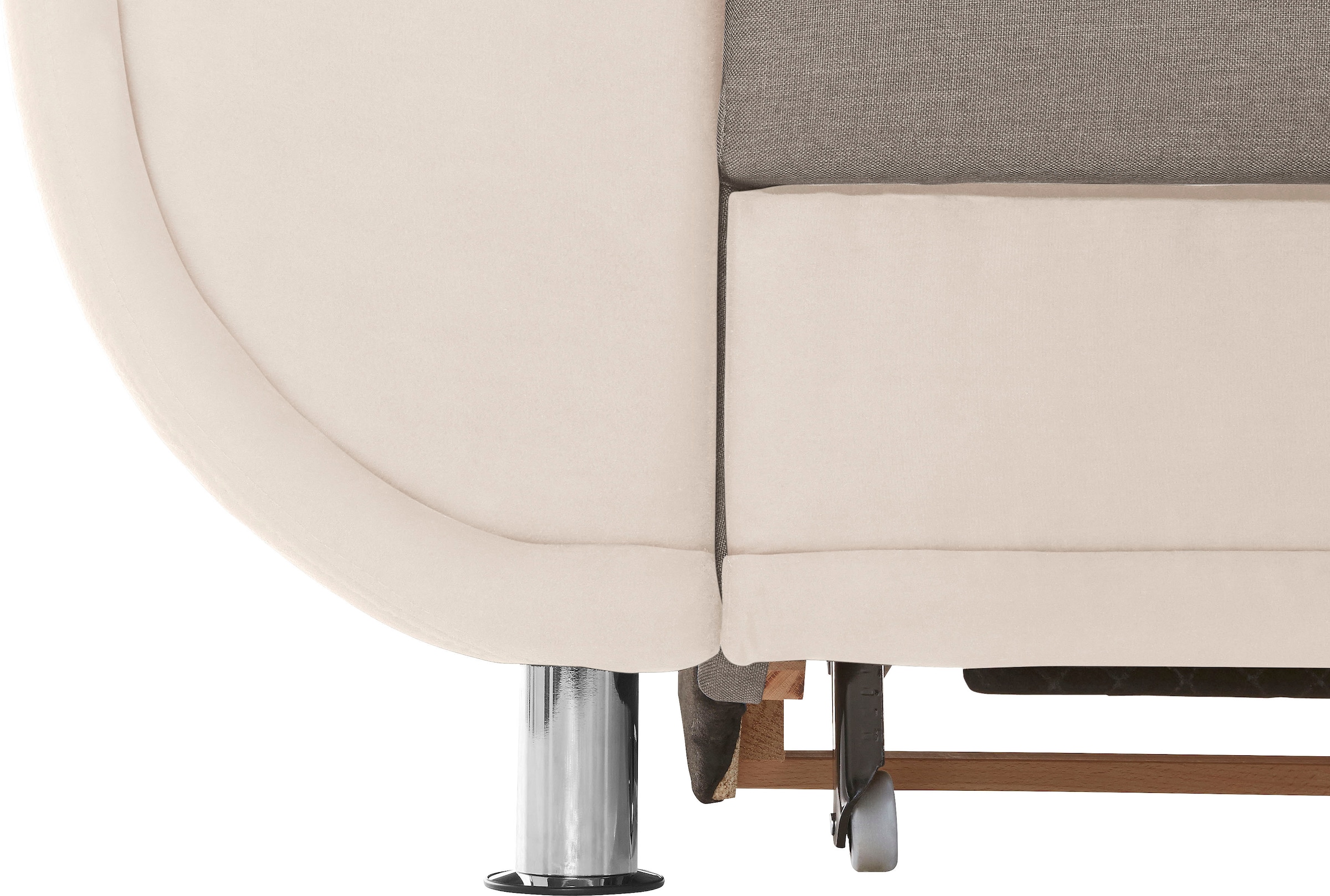 TRENDMANUFAKTUR Ecksofa »Rondo 3, zeitlos und modern, im Materialmix, L-Form«, wahlweise Federkern für hohen Sitzkomfort, wahlweise Bettfunktion