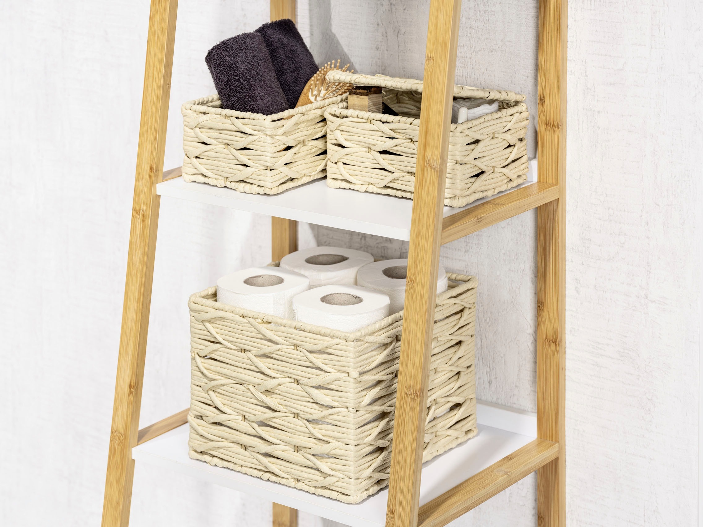 WENKO Badorganizer »Badbox Vabriano Klein«, aus hochwertigem Papier-Geflecht