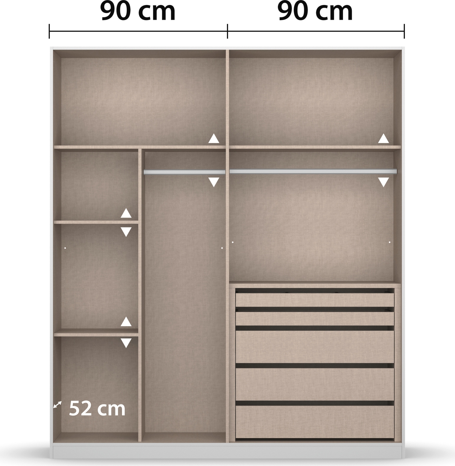 rauch Drehtürenschrank »Monostar«, mit Glasfront sowie umfangreicher Innenausstattung