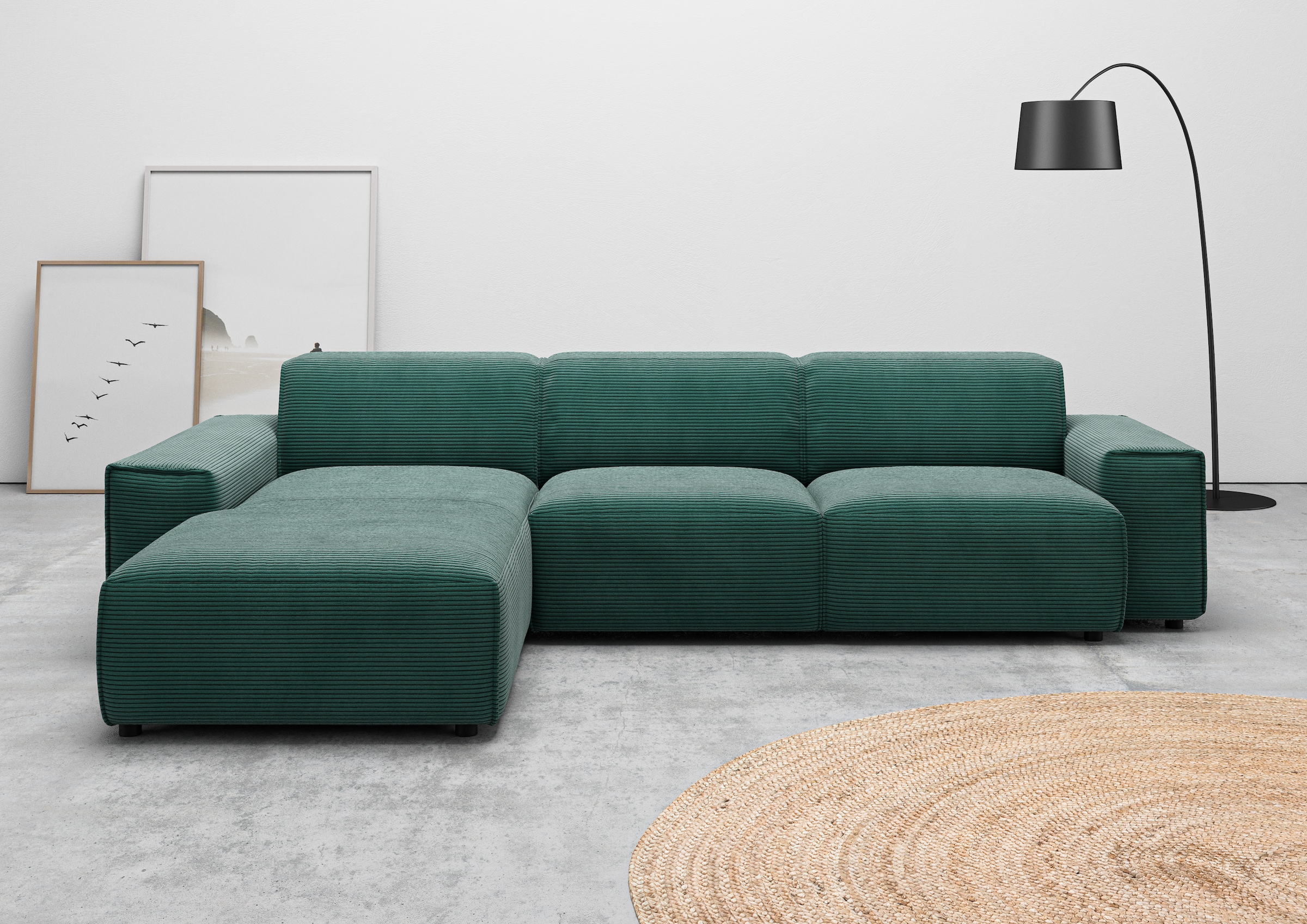 andas Ecksofa »Glimminge auch in Breitcord, Feincord, Bouclé + Easy care-Bezug«, L-Form, Breite 294, Zierkissen