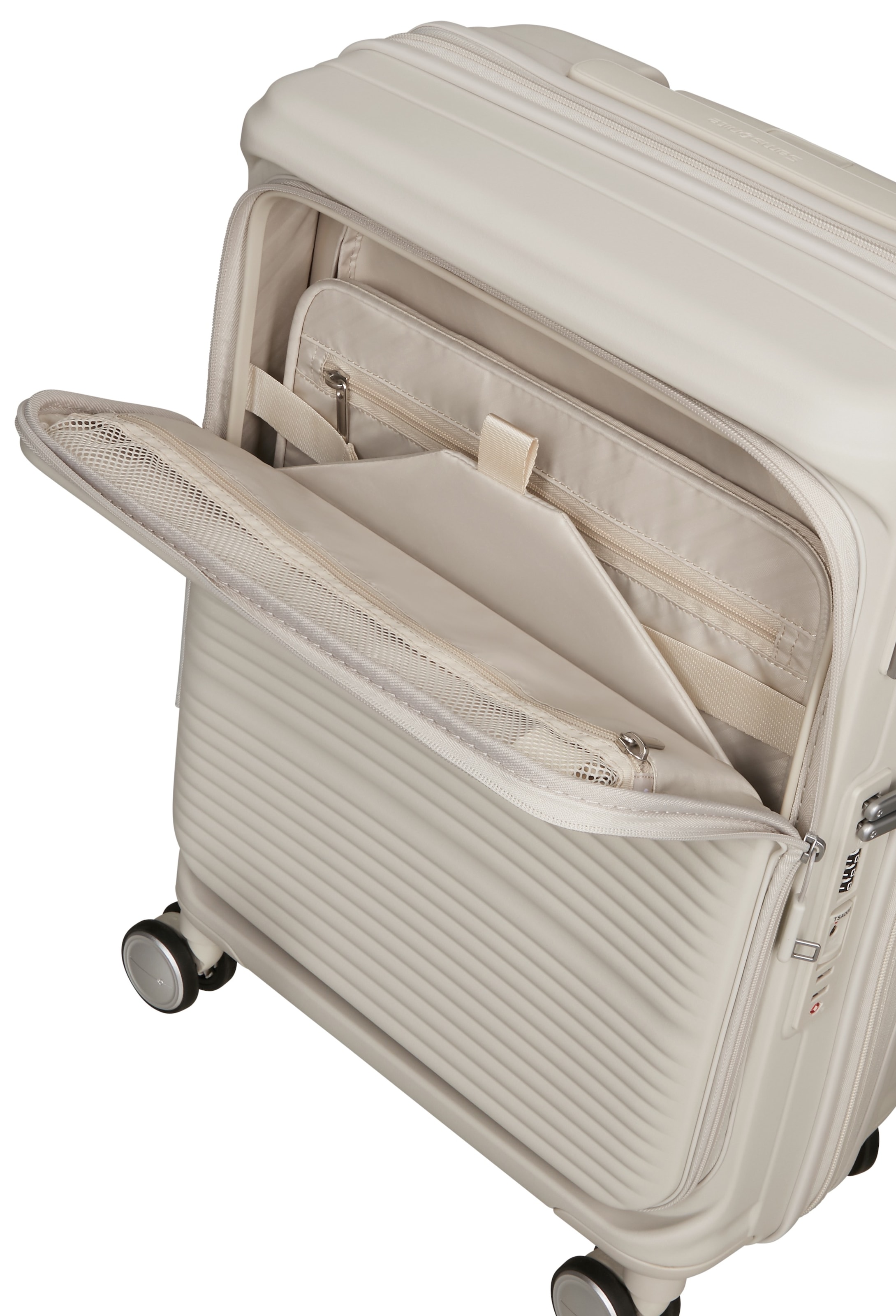 Samsonite Hartschalen-Trolley »PARALUX, verschiedene Größen und Farben« 40 l 4 Rollen Reisegepäck mit Frontfach Packwürfel Trennpolster