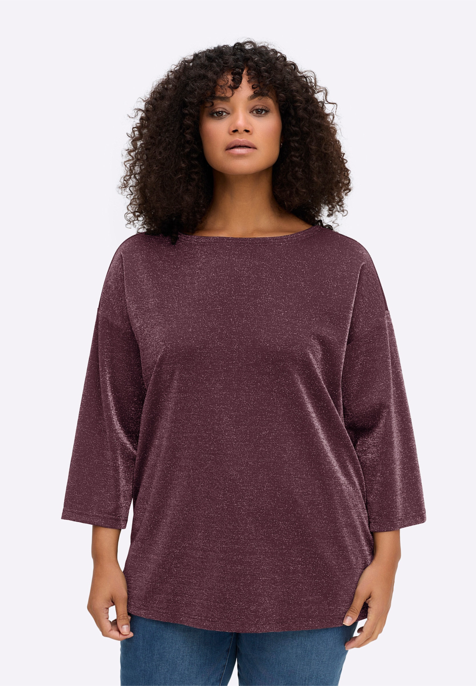 Sheego Sweatshirt »Sweatshirt Sweatshirt aus Glitzergarn«
