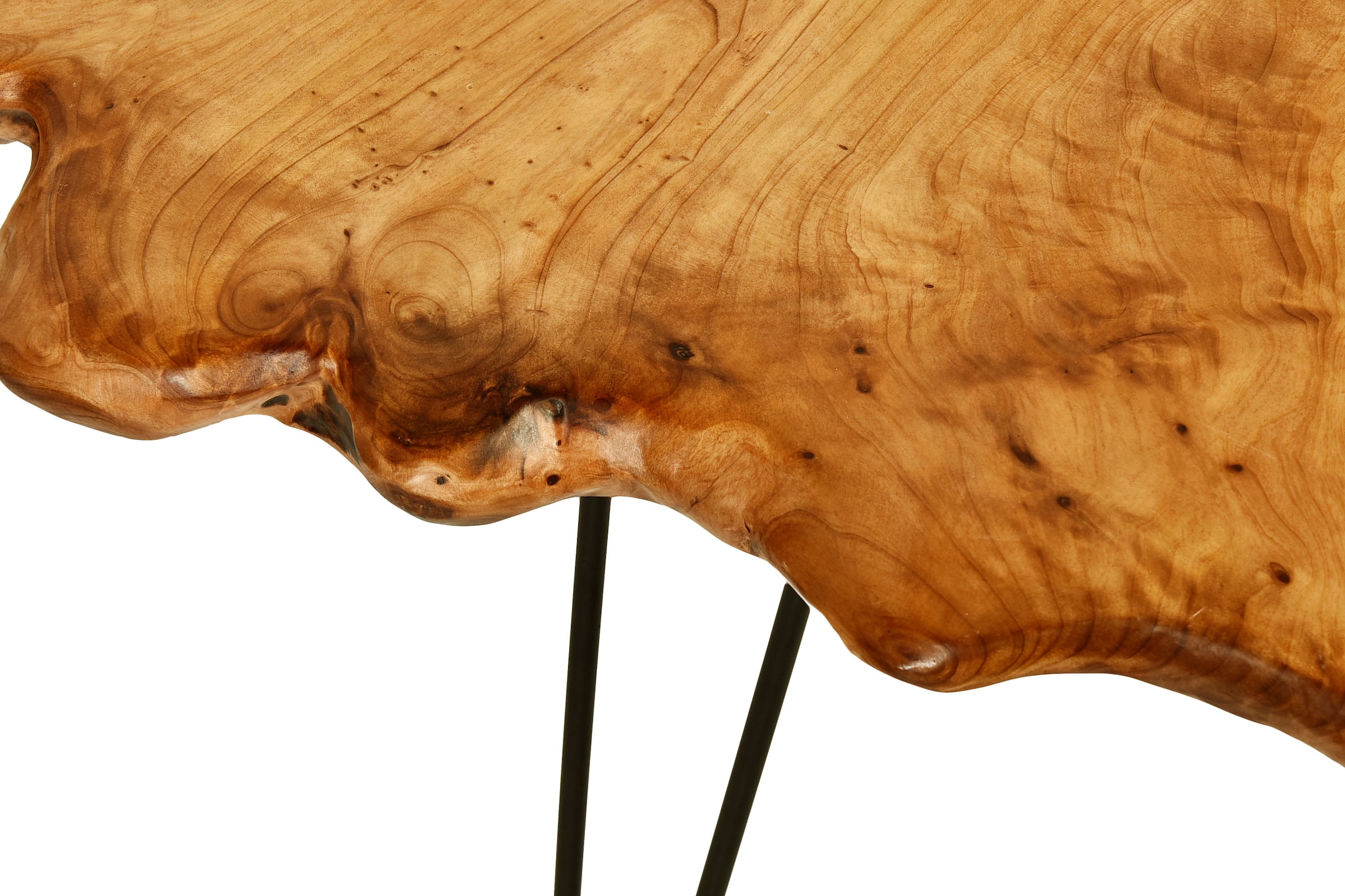 Kayoom Beistelltisch »Woody 410, Beistelltisch aus Naturmaterial, Holz-Tischplatte«, (1 St.), Naturbelassener Beistelltisch, jedes Stück ein Unikat