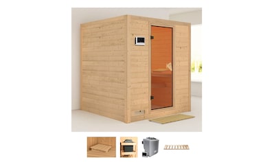 Karibu Sauna »Menja«, (Set), 9-kW-Bio-Ofen mit externer Steuerung kaufen