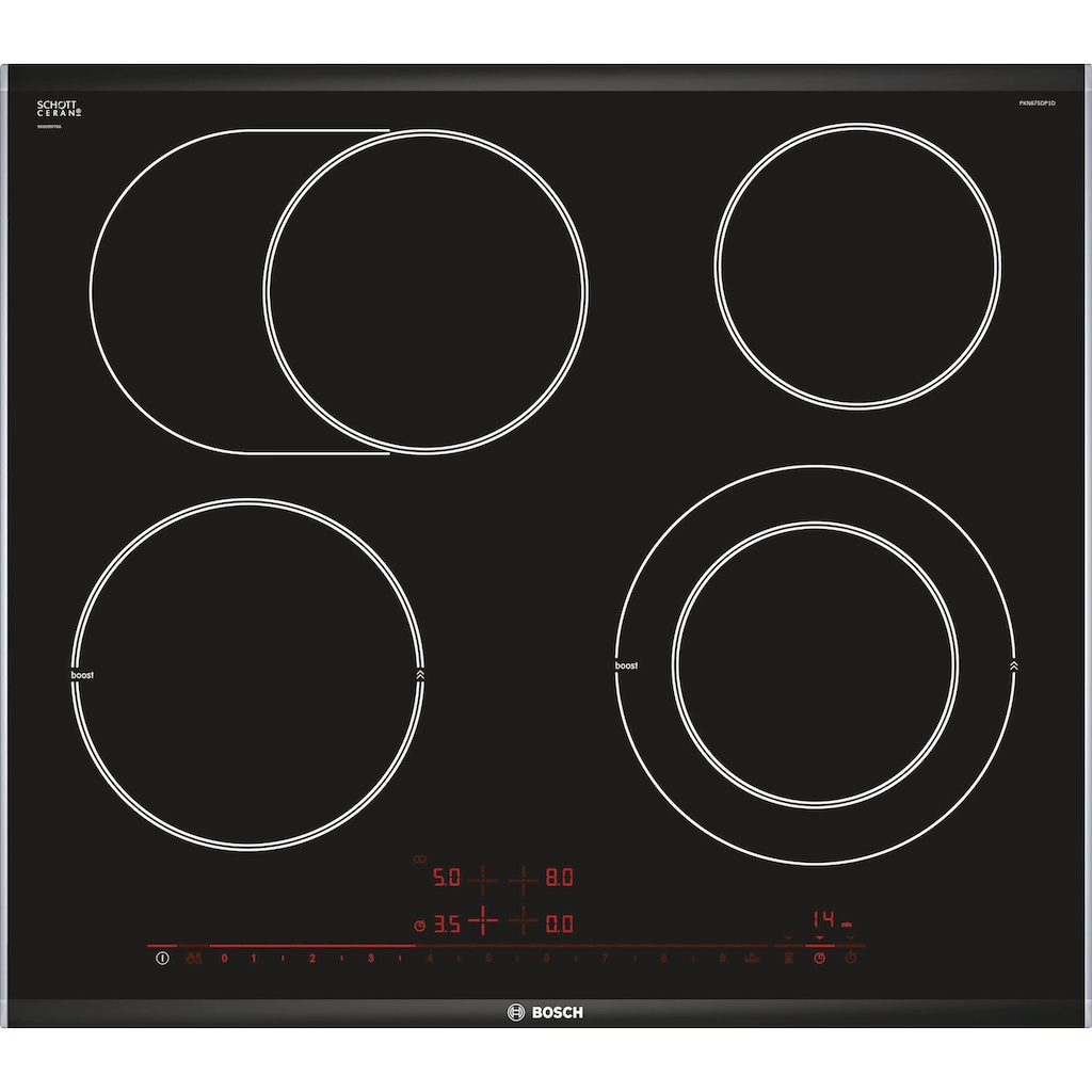 BOSCH Elektro-Kochfeld von SCHOTT CERAN®, PKN675DP1D