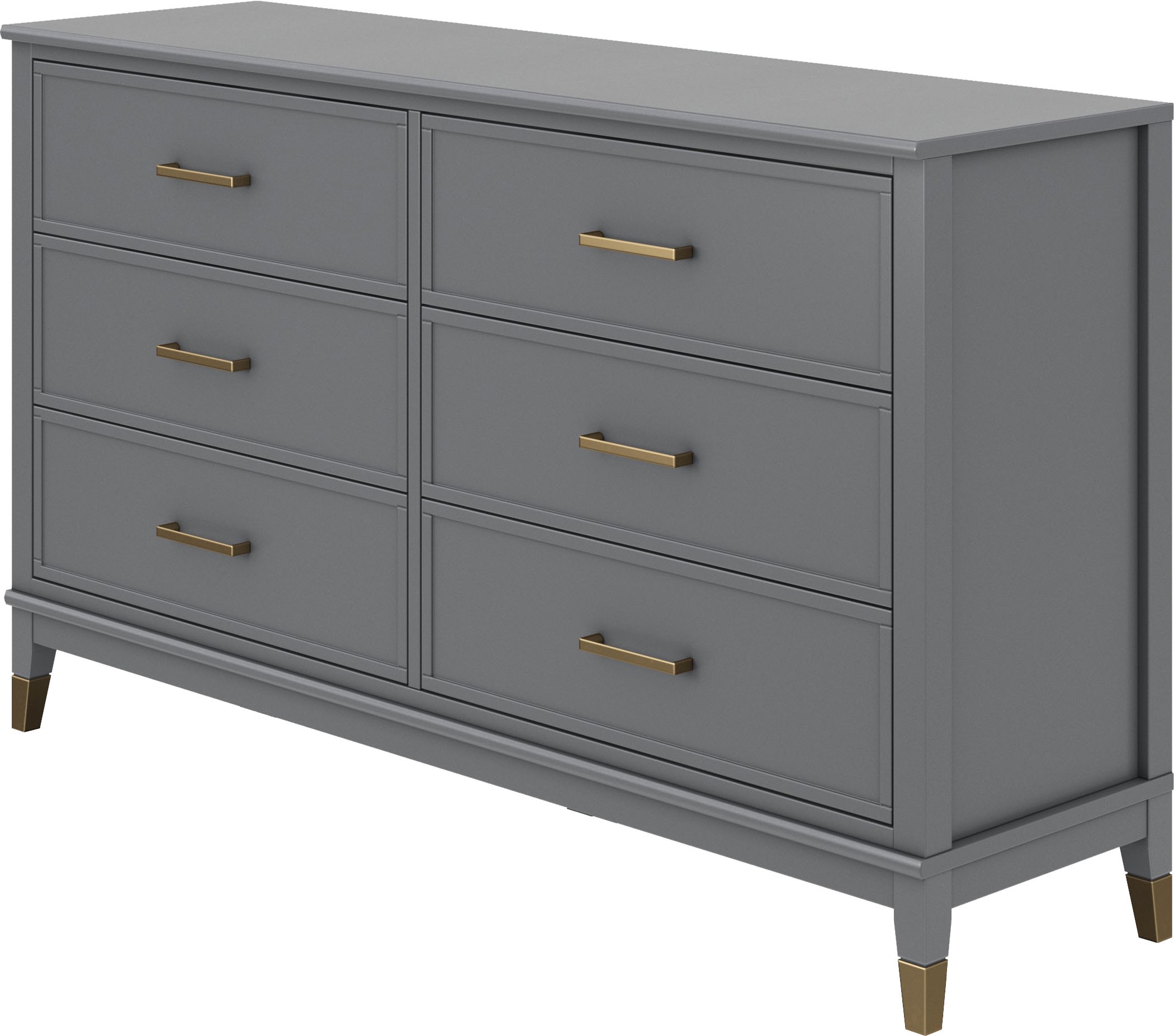 CosmoLiving by Cosmopolitan Kommode »Westerleigh« mit 6 Schubladen, MDF, Beine aus Massivholz, Höhe 85 cm, Breite 145 cm