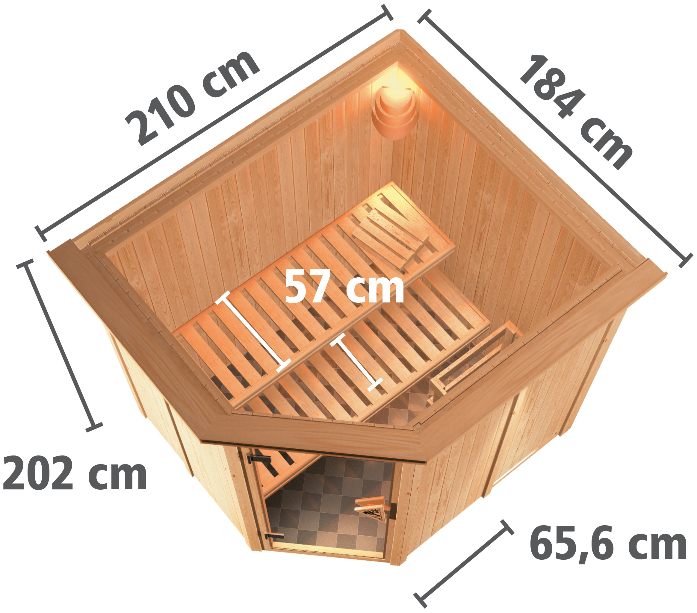 Karibu Sauna »Laila« Set,  ohne Ofen