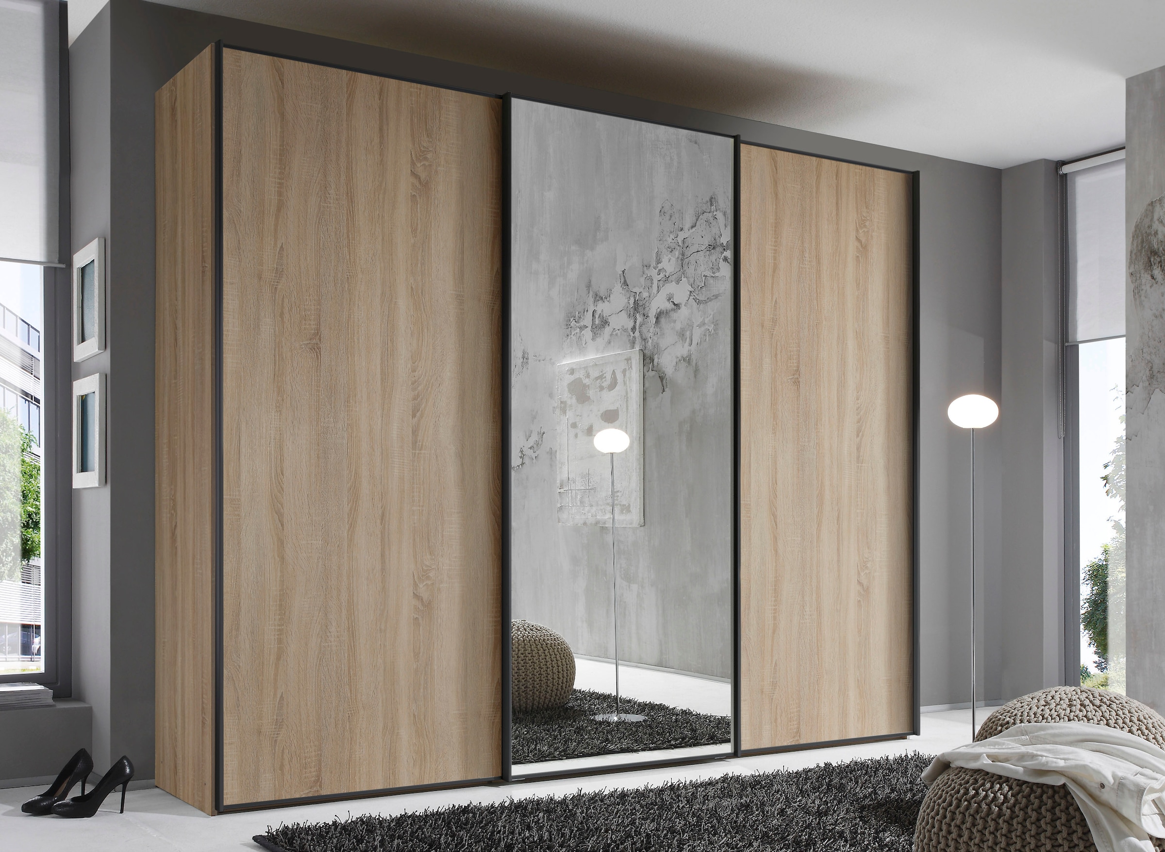 STAUD Schwebetürenschrank »Sinfonie Plus, edles Design in hochwertiger Qualität, Made in Germany« Mit Spiegeltür und vier verschiedenen Ausstattungsvarianten