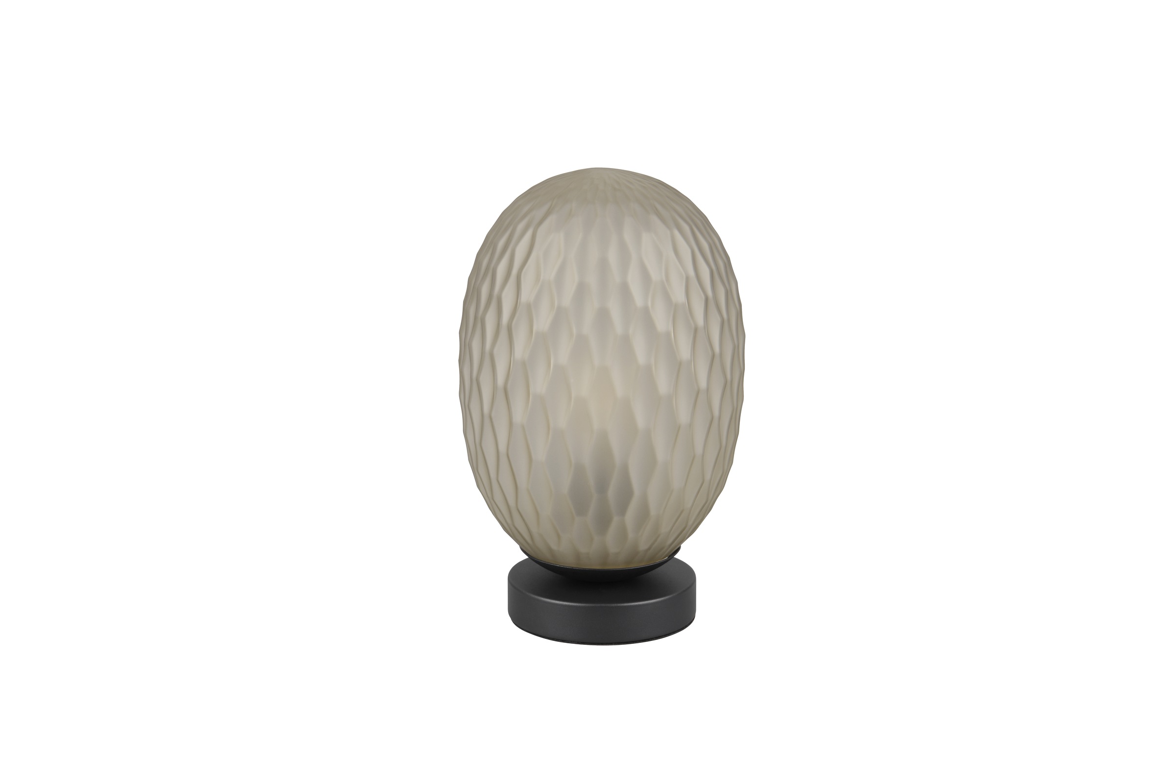 TRIO Leuchten Tischleuchte »FACETTE, Nachttischlampe mit Glas-Schirm Ø 18cm, Schnurschalter« E27 1 Stk. warmweiß - kaltweiß exkl. Leuchtmittel 1x E27 max 25W, Höhe 29cm, Tischlampe Schlafzimmer