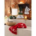 my home Handtuch Set »Weihnachten«, Set, 3 tlg., Walkfrottee, mit Sternen und Bordüre, weihnachtliches Handtuchset, Handtücher aus 100% Baumwolle