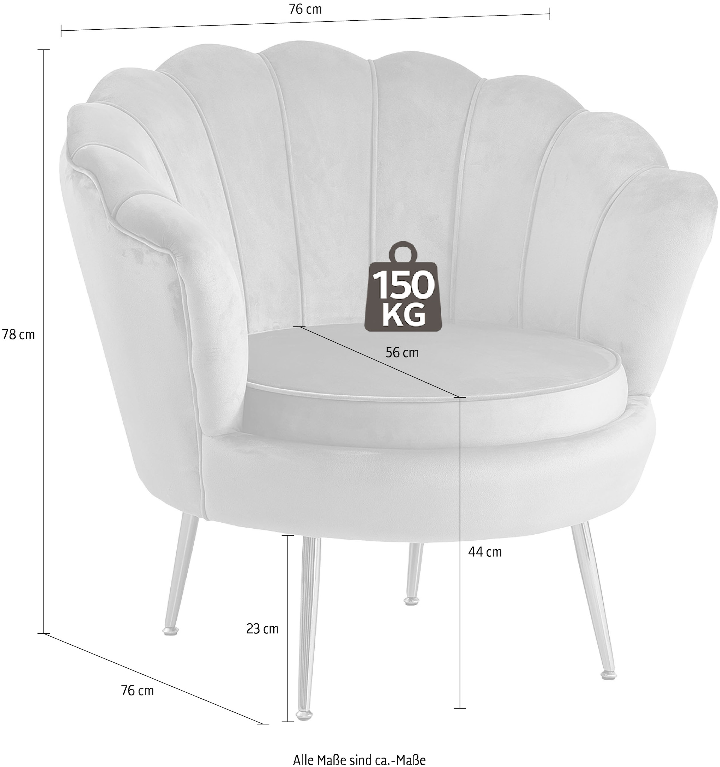 SalesFever Loungesessel »Clam - Design Cocktailsessel« Prachtvoll extravagantes Design im Muschel-Look