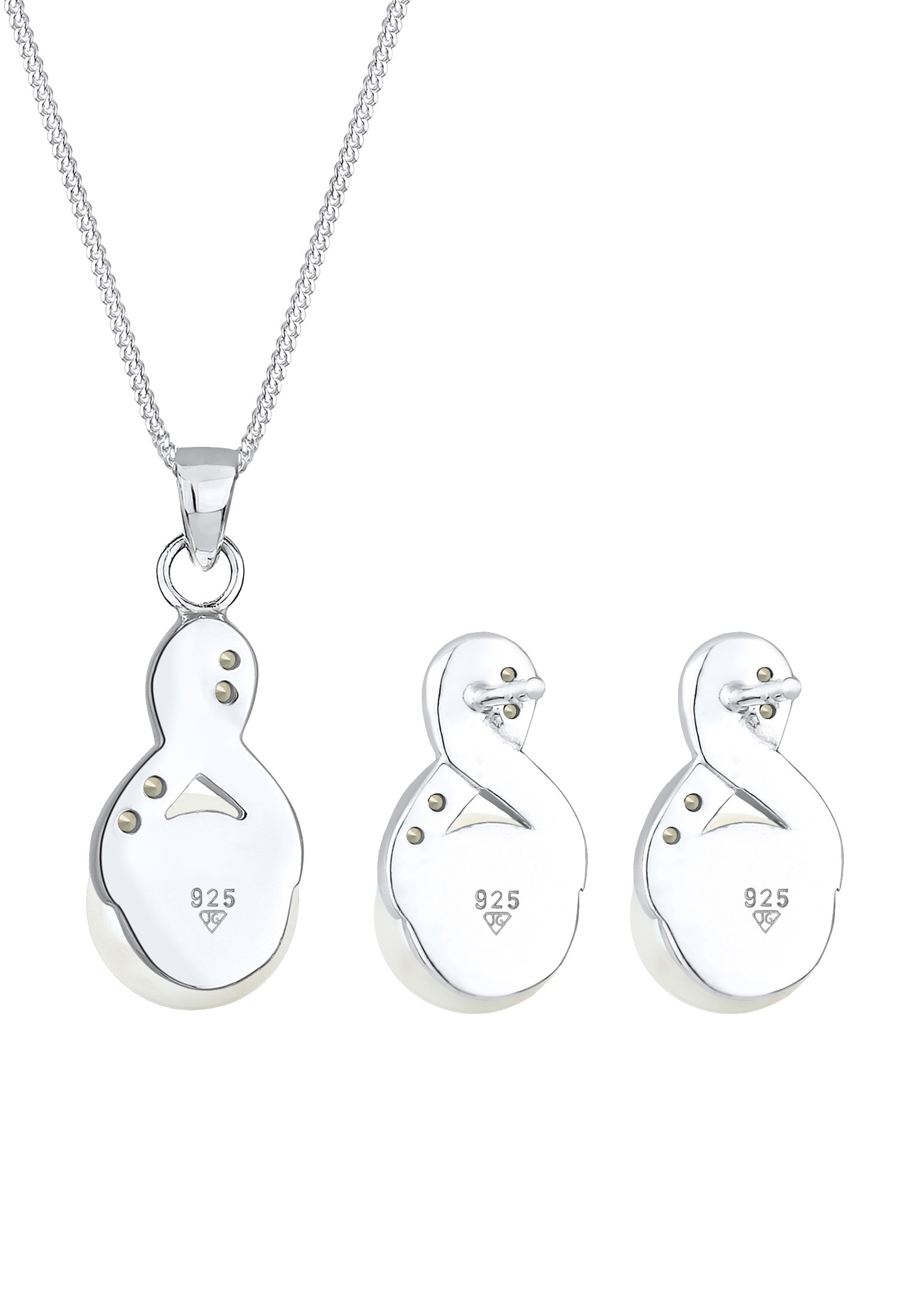 Elli Ohrring und Ketten Set »Schmuckset Infinity Perlen Kristalle 925 Silber« ()