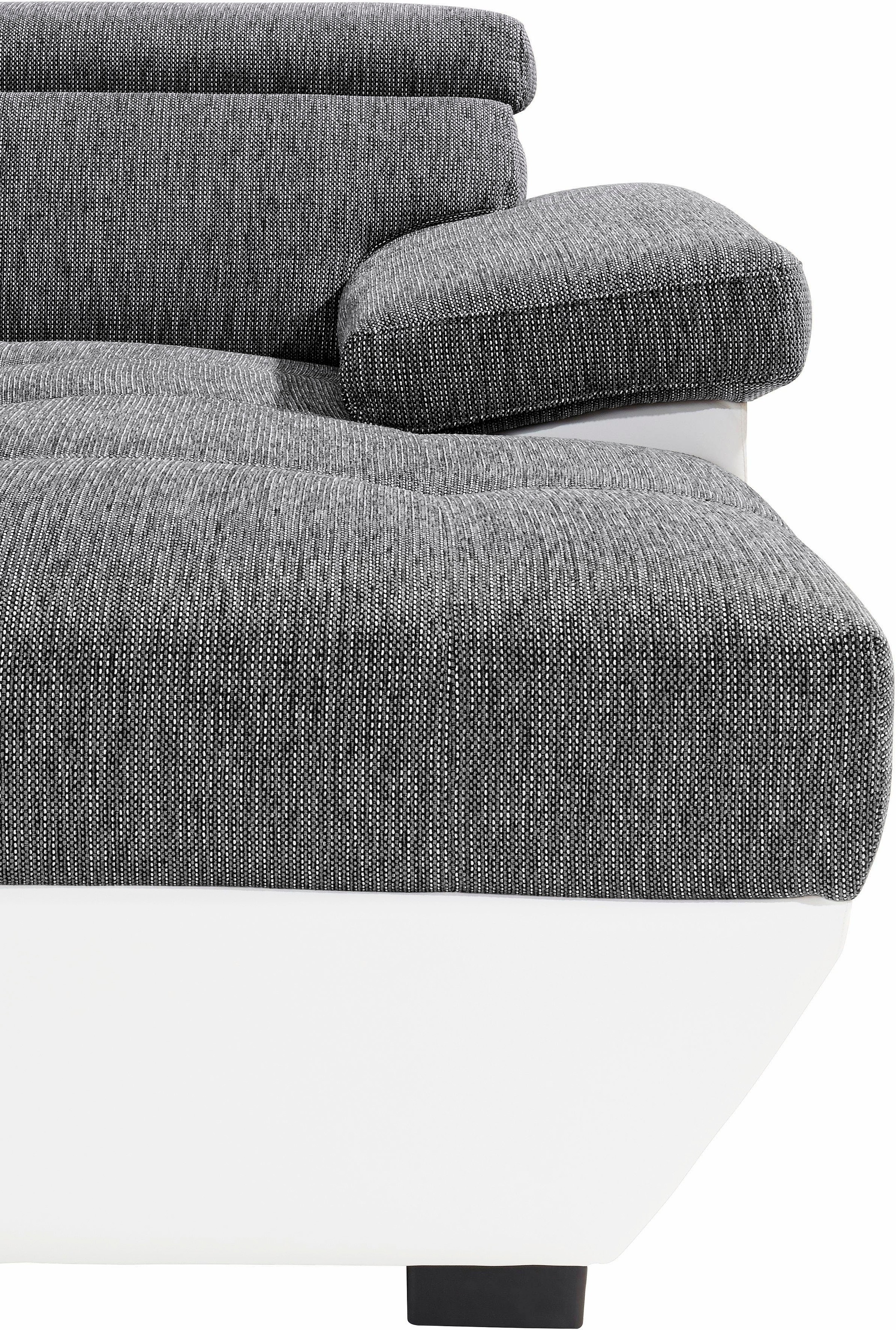 COTTA Polstergarnitur »Speedway U-Form«, (Set), Set bestehend aus: Wohnlandschaft mit Kopfteilverstellung & Hocker