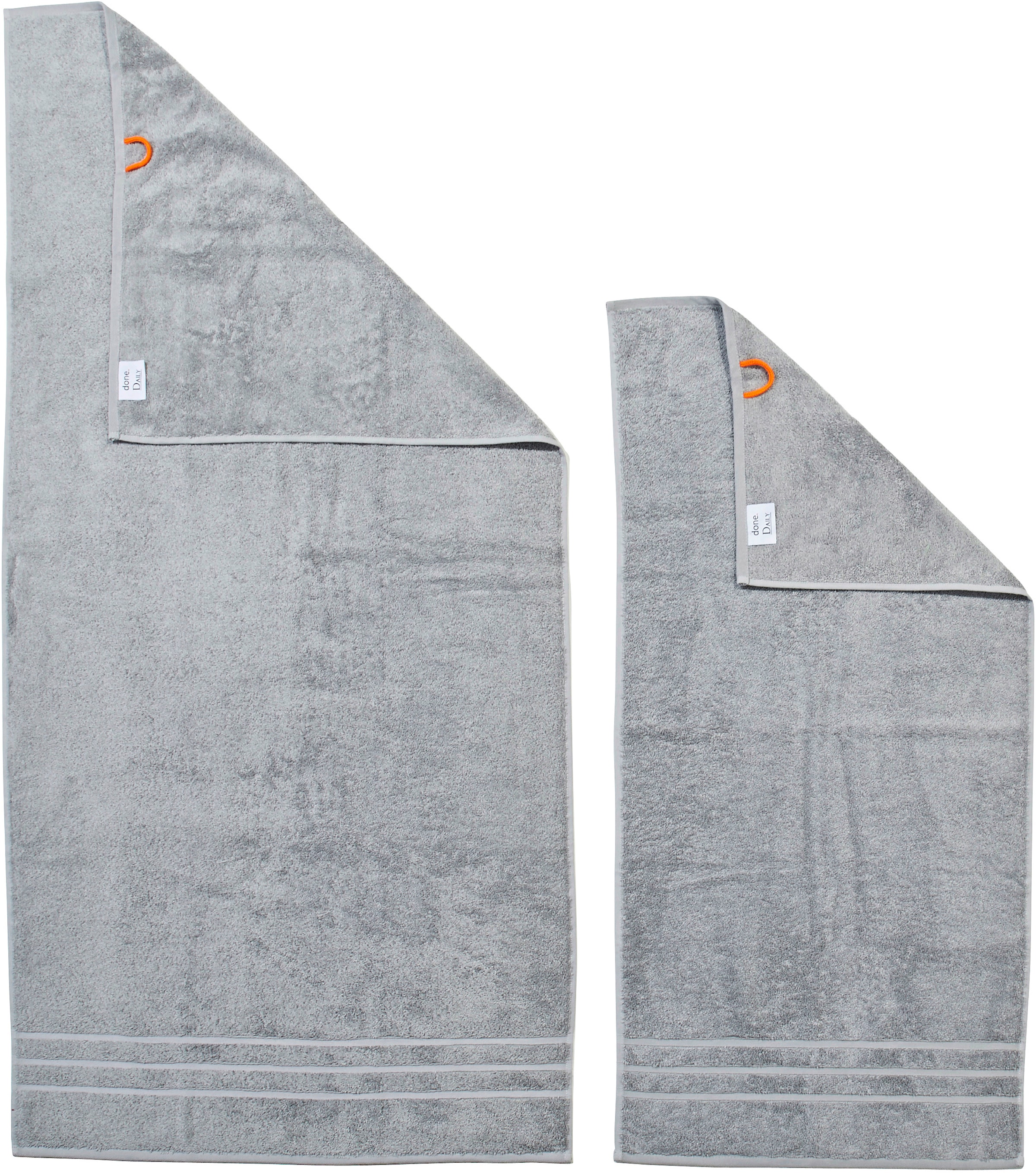 done.® Handtuch Set »Daily Uni«, (Set, 6 St., 4 Handtücher (50x100 cm)-2 Duschtücher (70x140 cm), saugfähiges Walkfrottier, in verschiedenen Set Varianten erhältlich