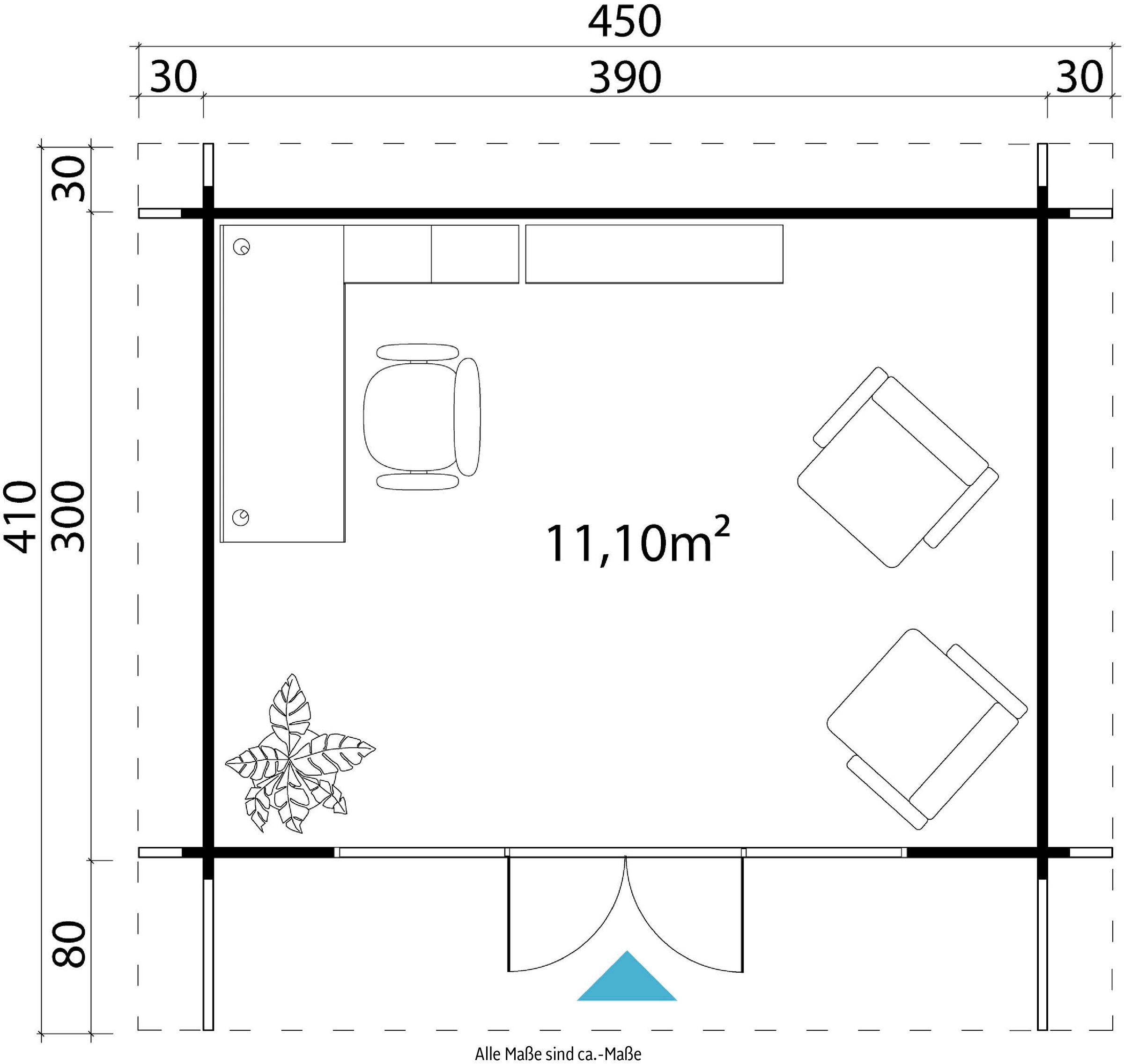 LASITA MAJA Gartenhaus »SUSSEX«, (Set, inkl. Fussbodenbretter zum verlegen)