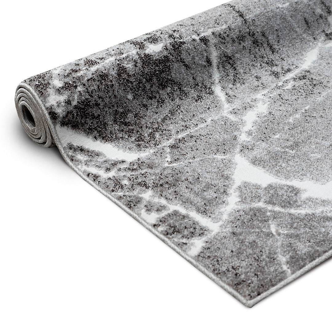 OTTO home Teppich »Manrik« rechteckig 9 mm Höhe mit besonders weichem Flor, Kurzflor, modernes Marmor-Design