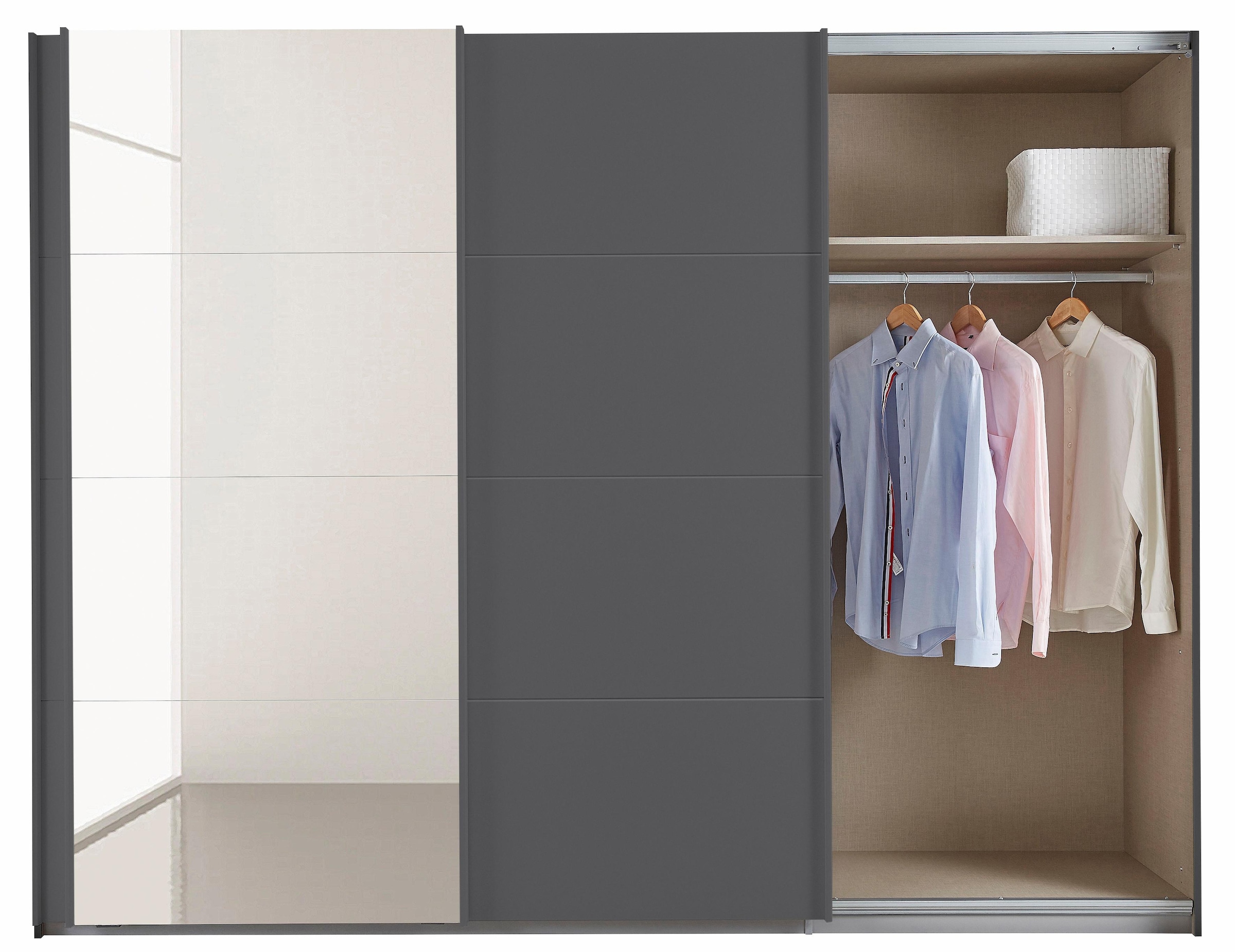 rauch Schwebetürenschrank »Kleiderschrank Schrank Garderobe Schlafzimmerschrank TUBONA«, inkl. Schubkasteneinsatz und zusätzlichen Einlegeböden MADE IN GERMANY