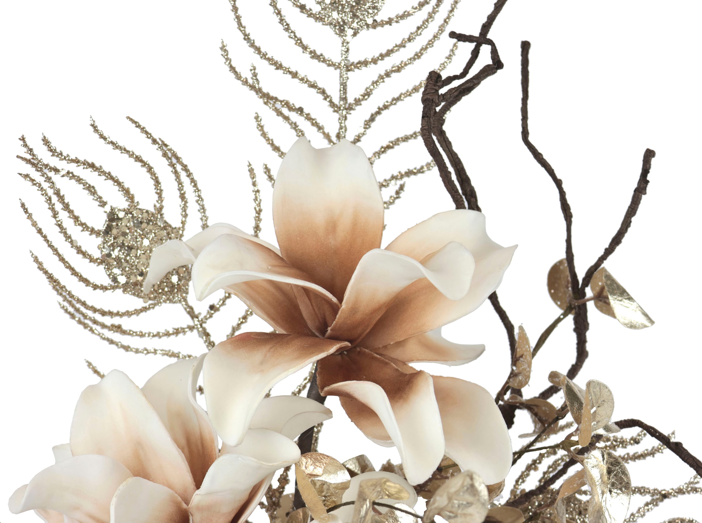Soft-Magnolie festliche Weihnachtsgesteck in Kunstpflanze auf I.GE.A. Winterliche Kunstblumen-Arrangement, Blumenensemble, Vase, kaufen Rechnung Weihnachtdeko,«, »Gesteck,