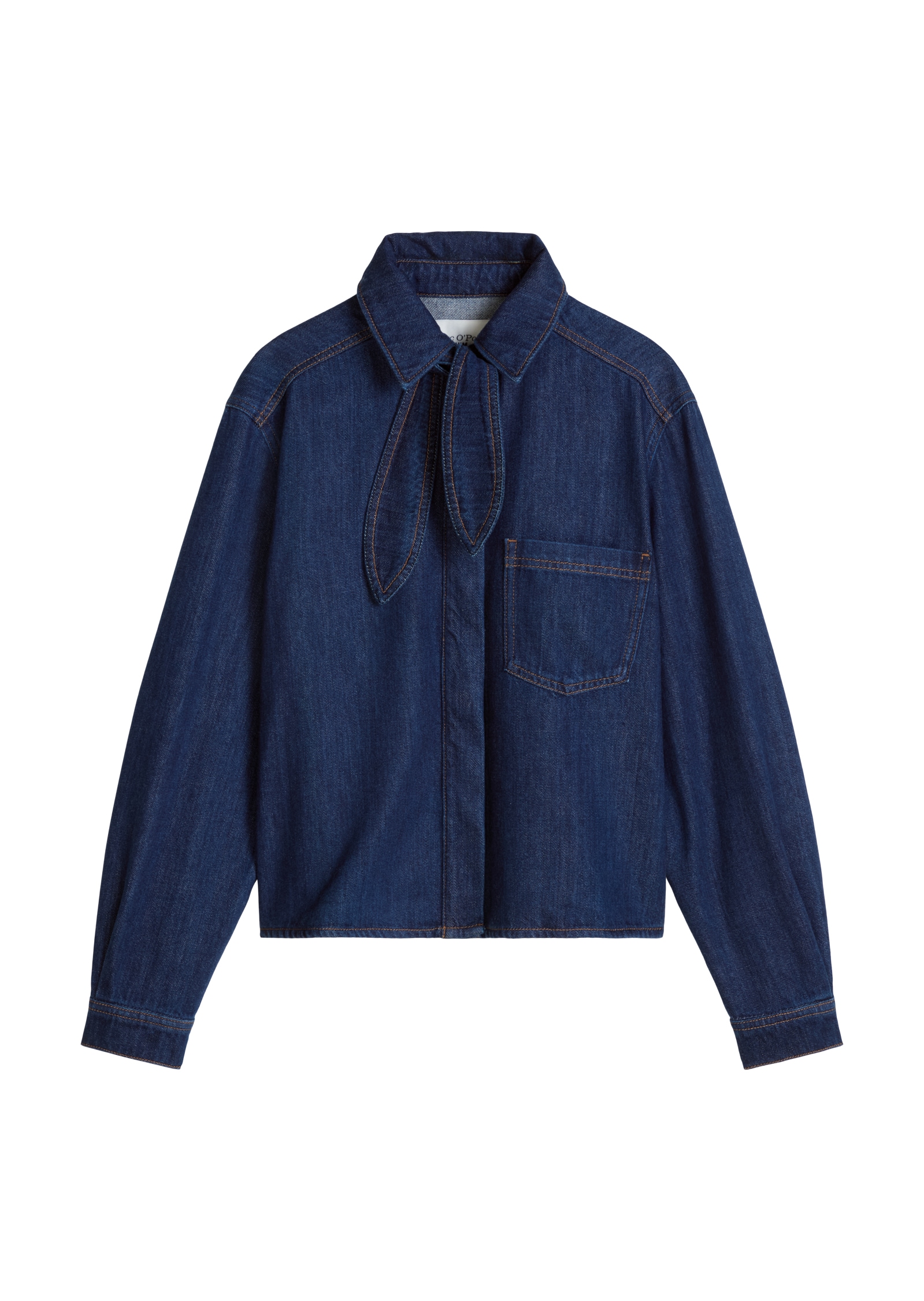 Marc O'Polo DENIM Jeansbluse cropped made with Orange Fiber