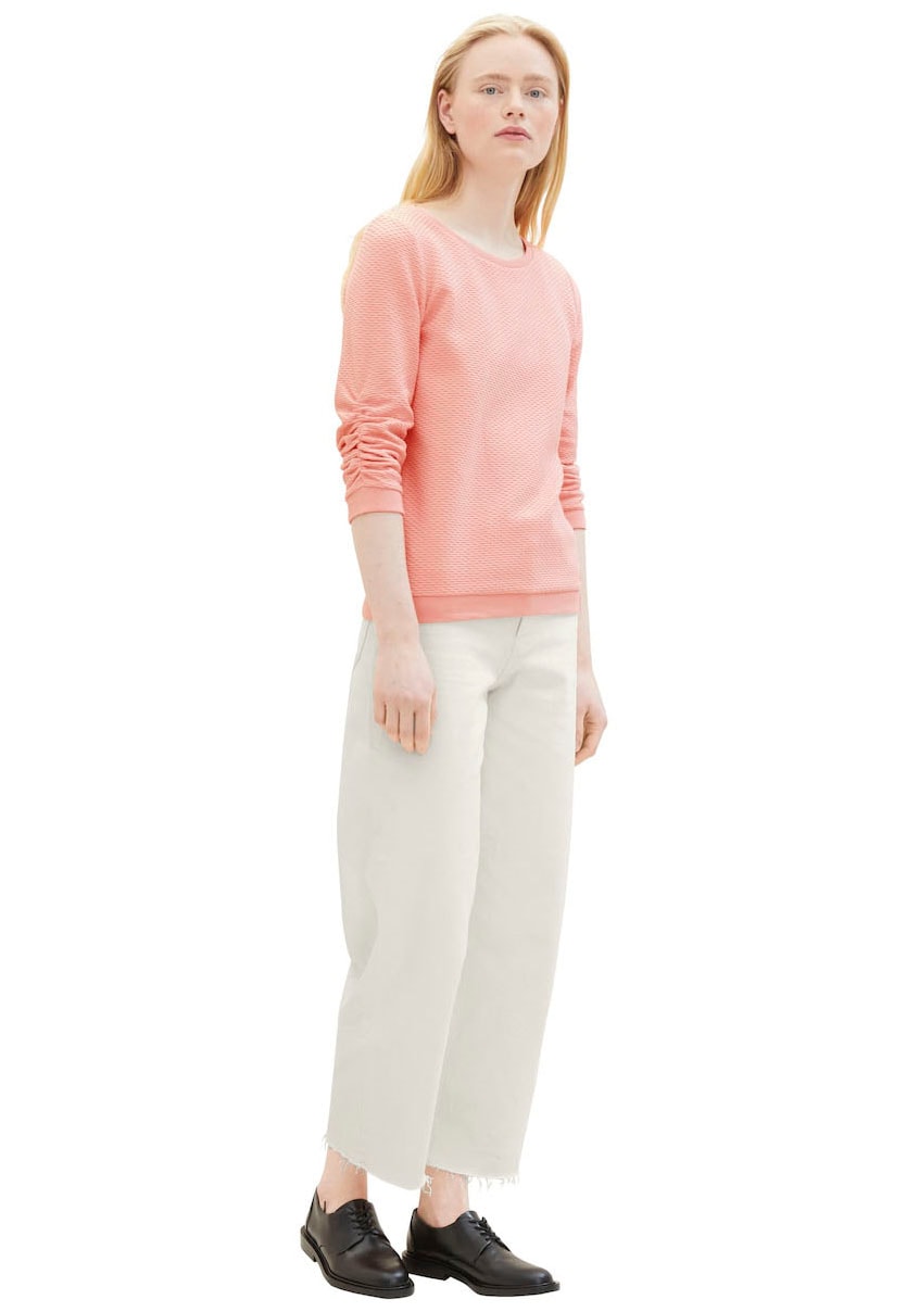 TOM TAILOR Denim Sweatshirt, mit besonderer Materialoberfläche