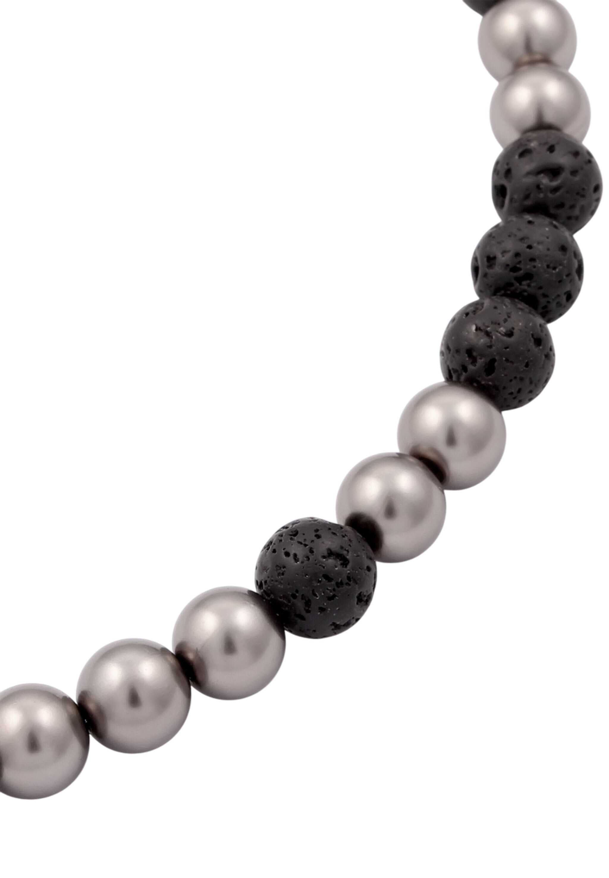 Kuzzoi Armkette »Armband Lava Synthetische Perle Grau Schwarz 925 Sterling Silber«