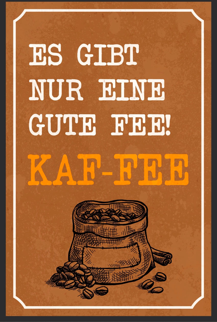 queence Metallbild »Kaf-fe« Getränke | Schriftzug | Schriftzüge 1 Stk. tlg. Stahlschilder