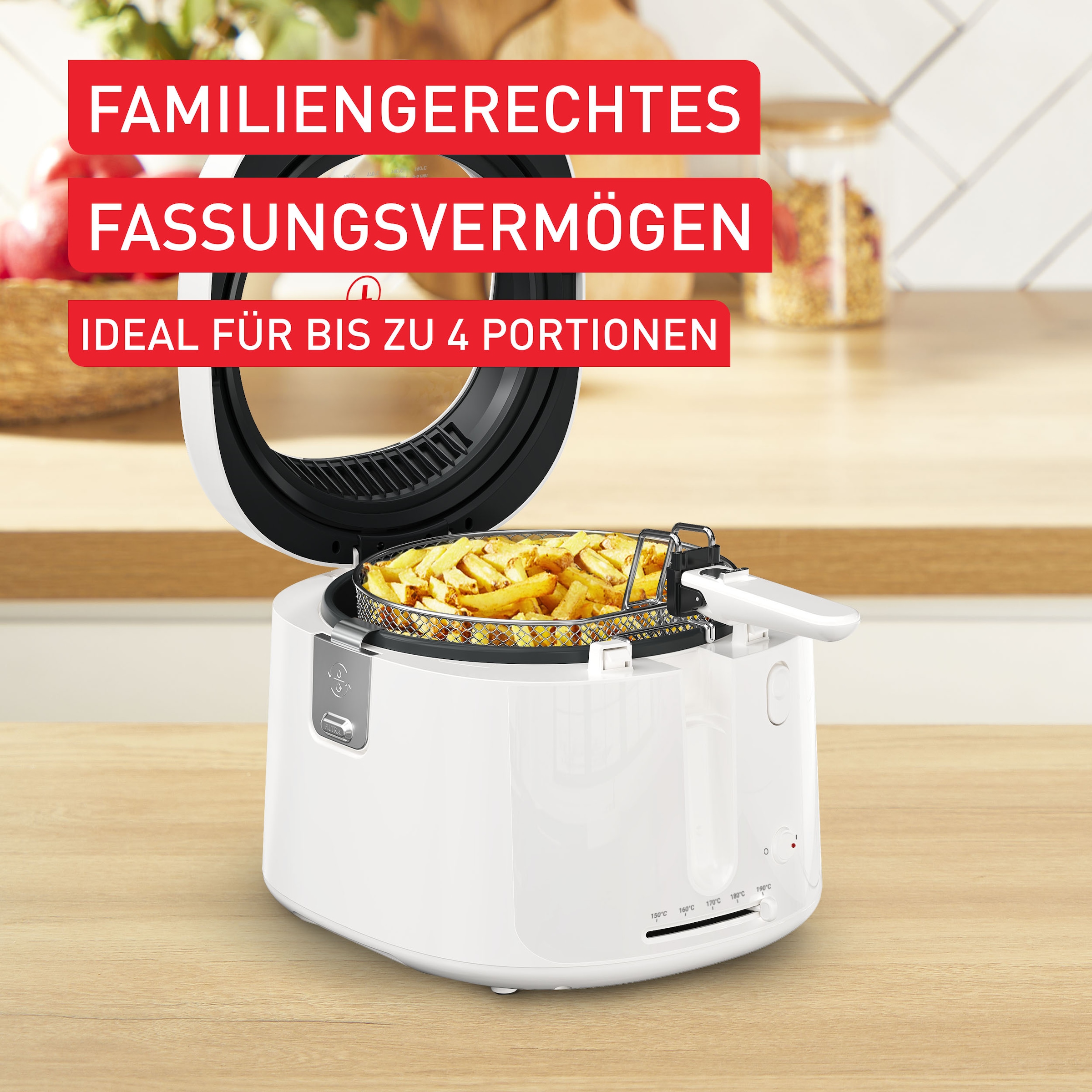Tefal Fritteuse »Filtra Vision« 1900 W Fassungsvermögen 2,1 l extragroßes Sichtfenster für bessere Sicht, Filtersieb, FF2541