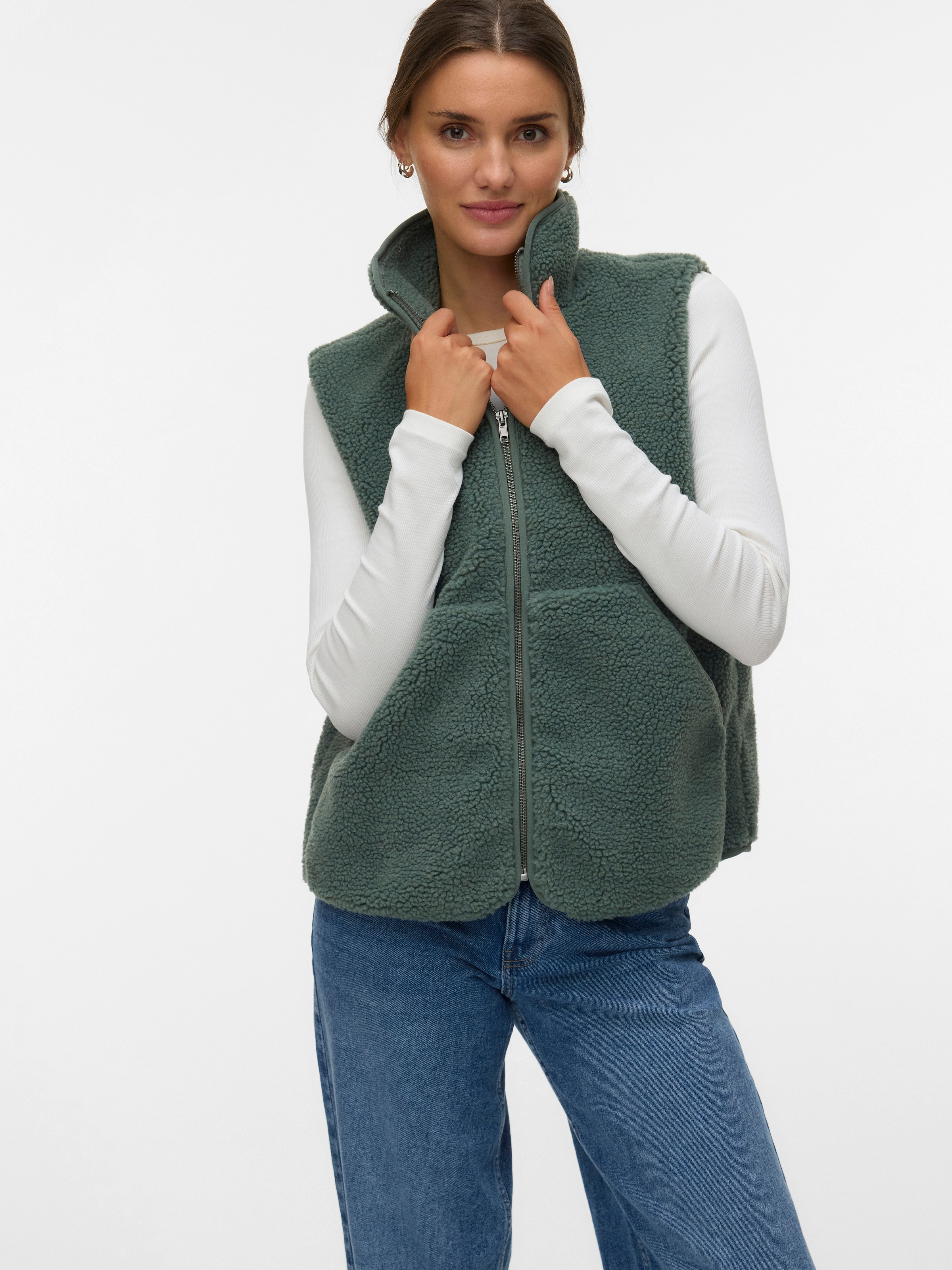 Vero Moda Plüschweste »VMJOSEFINE SL TEDDY ZIP VEST EXP« Kunstfaser