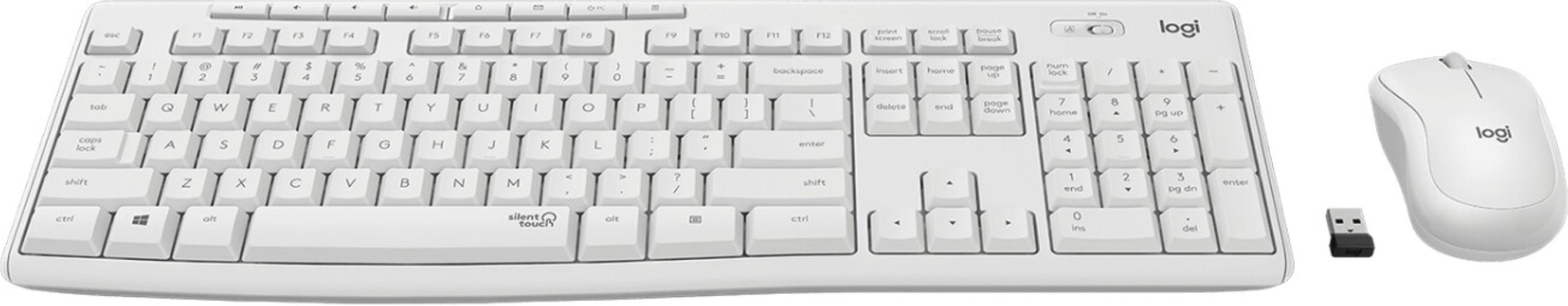 Logitech Tastatur »MK295 Silent Wireless Combo - OFF WHITE - US INT'L - INTNL«