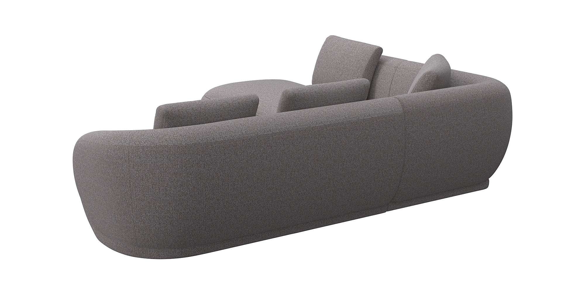 FLEXLUX Ecksofa »Torino, rund, L-Form, Sofa-Ecke mit Ottomane«, Modernes, organisches Sofa-Design, Kaltschaum, Wellenunterfederung