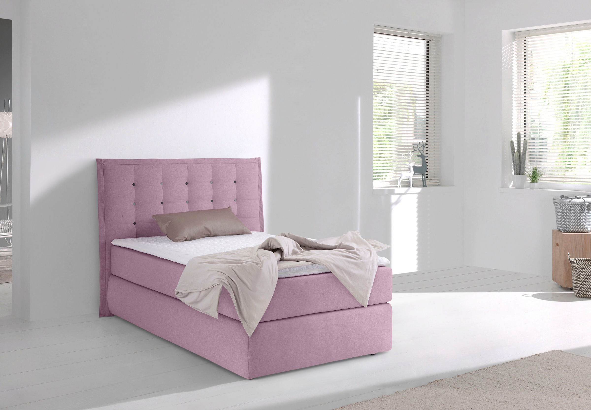 INOSIGN Boxspringbett »Sagres«, Kopfteil mit 2farbiger Flatterbiese und zweifarbigen... kaufen