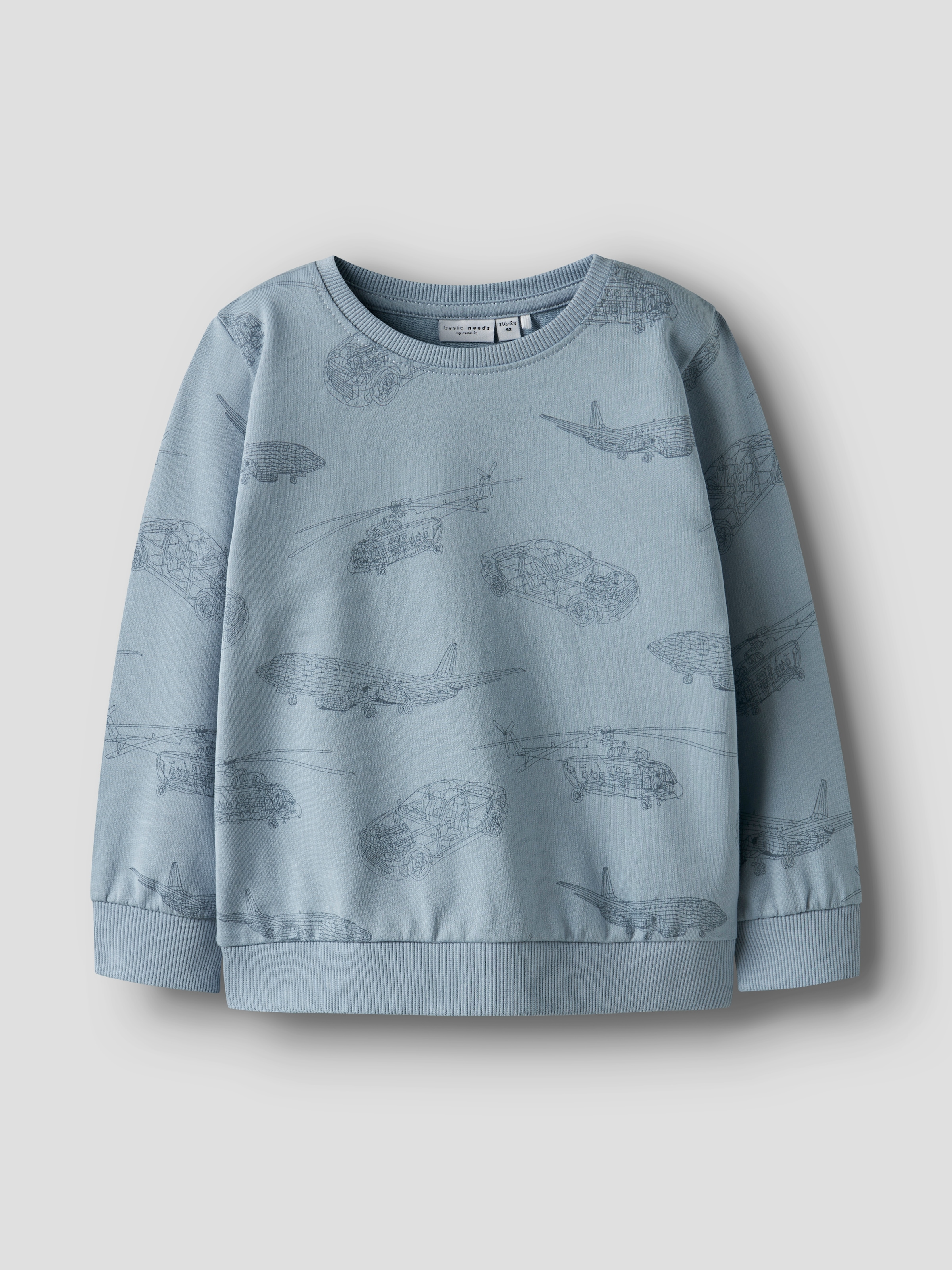 Name It Sweatshirt »NMMVARON für Jungen mit Alloverprint und Rippbündchen«, bedruckt, casual, regular fit, Baumwolle, Rundhals
