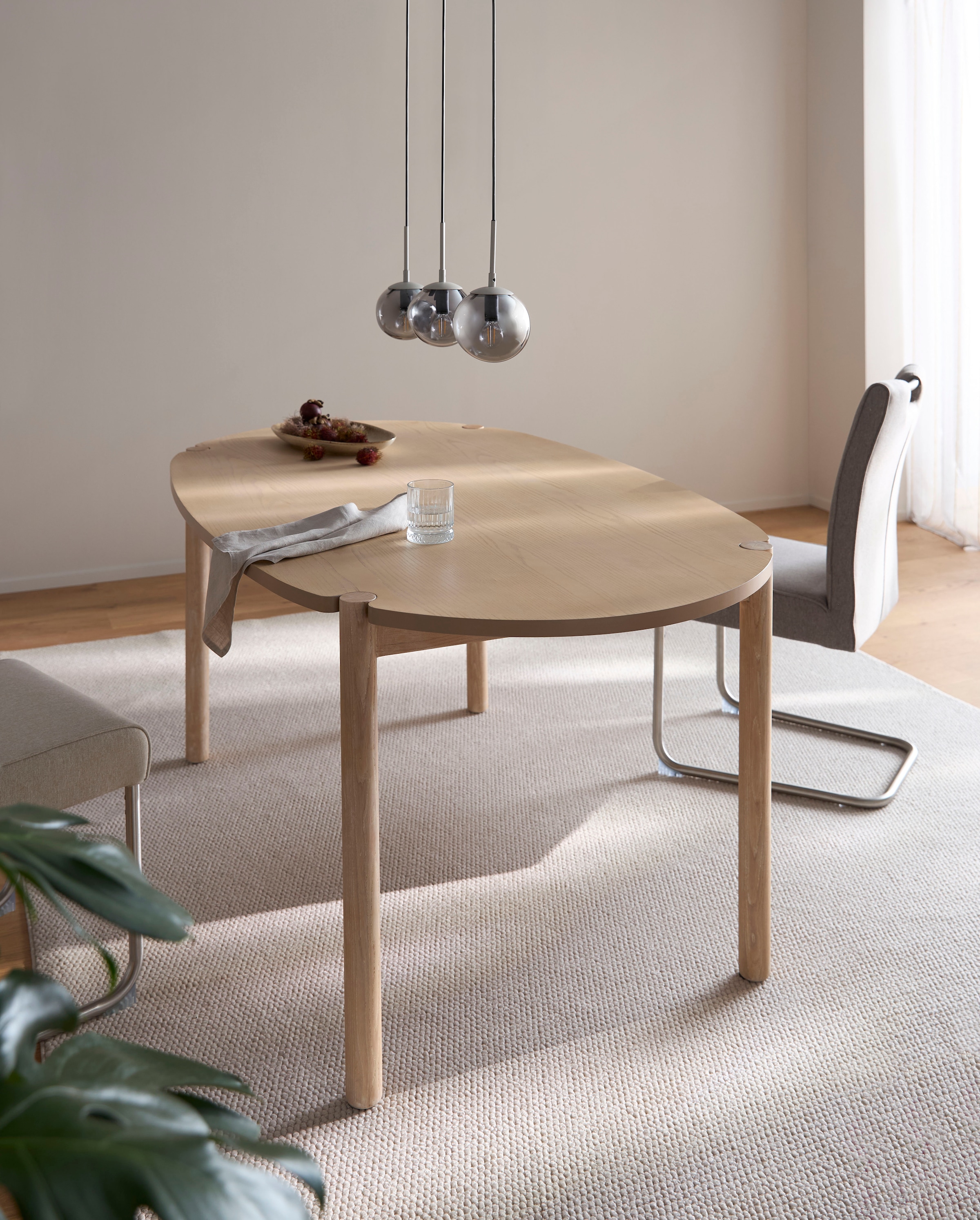 s.Oliver Pendelleuchte »ANJELLA, Hängelampe exkl 3x E14 max 10W, in warm grey + smoke Glas« E14 1 Stk. warmweiß - kaltweiß mit mundgeblasenen Glas Lampenschirmen in rauchgrau, 150 x 60 x 8,5 cm