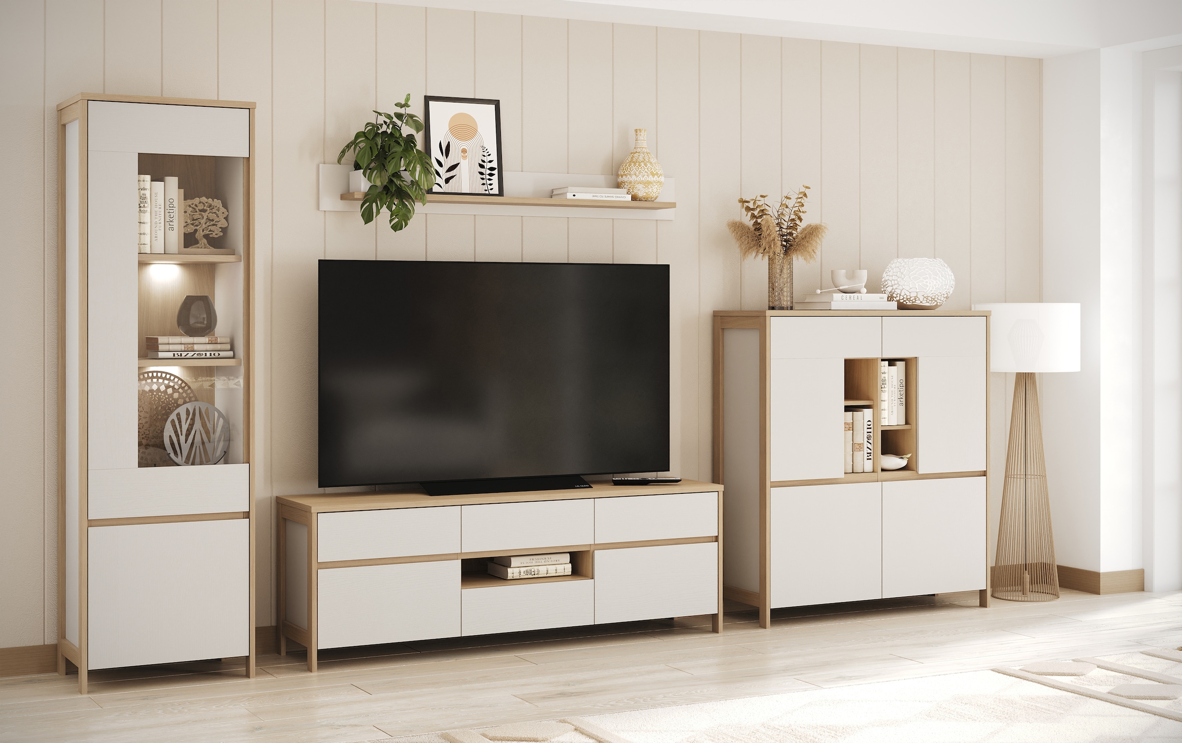 Home affaire Wohnwand »Stranda, moderne Anbauwand, Komplettset im Scandi-Style« 4 Stk. tlg.