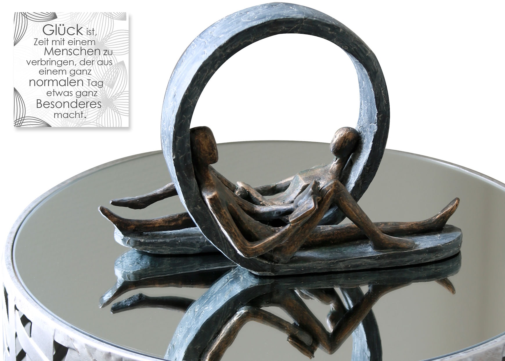 Casablanca by Gilde Dekofigur »Skulptur Auszeit«, Dekoobjekt, Höhe 22 cm, mit Spruchanhänger, Wohnzimmer