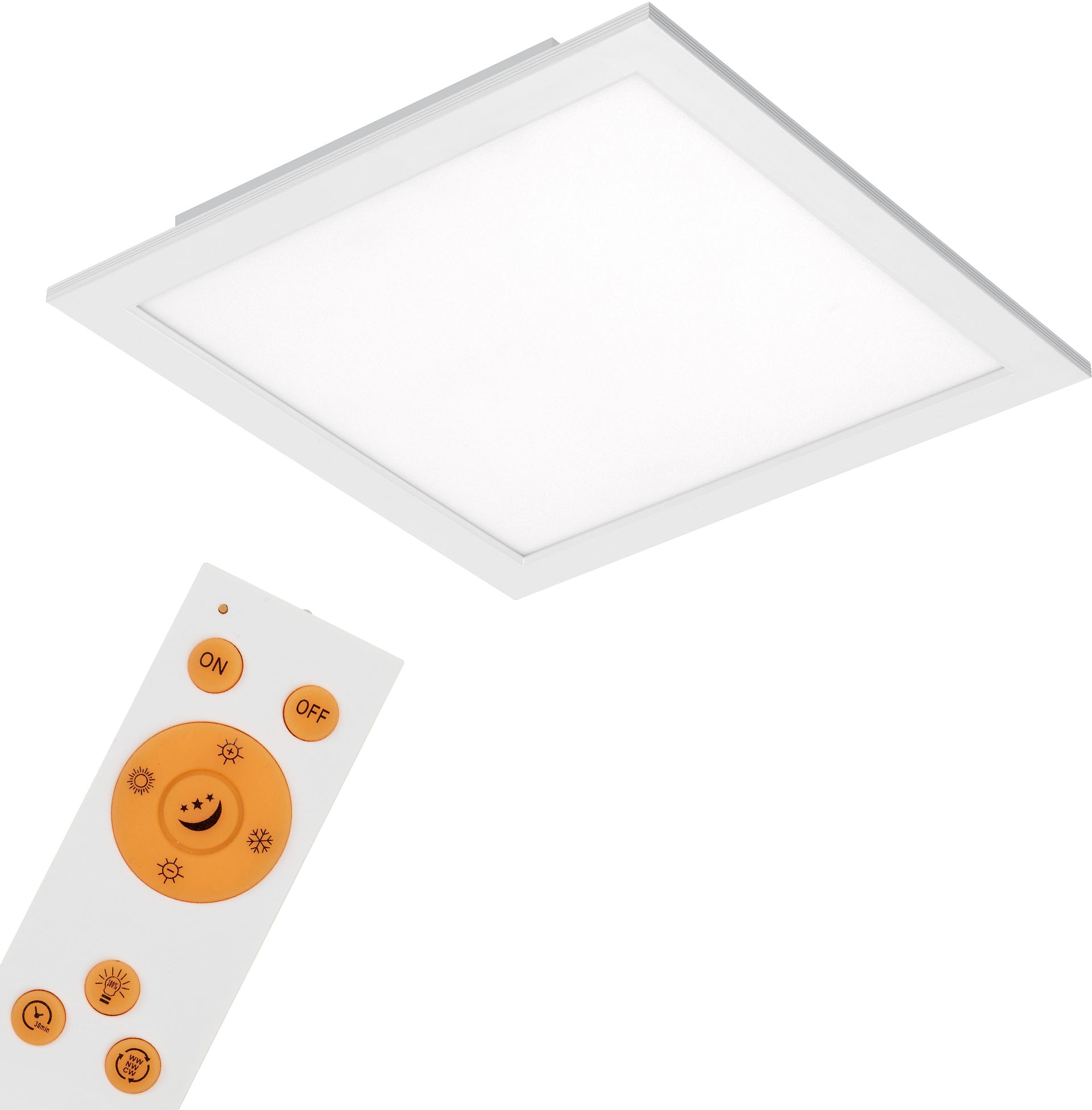 Briloner Leuchten LED Panel »7194016 Piatto«, Leuchtmittel LED-Board | LED fest integriert, Deckenlampe, 29,5x29,5x5cm, Weiß, 18W, Wohnzimmer, Schlafzimmer, Flur