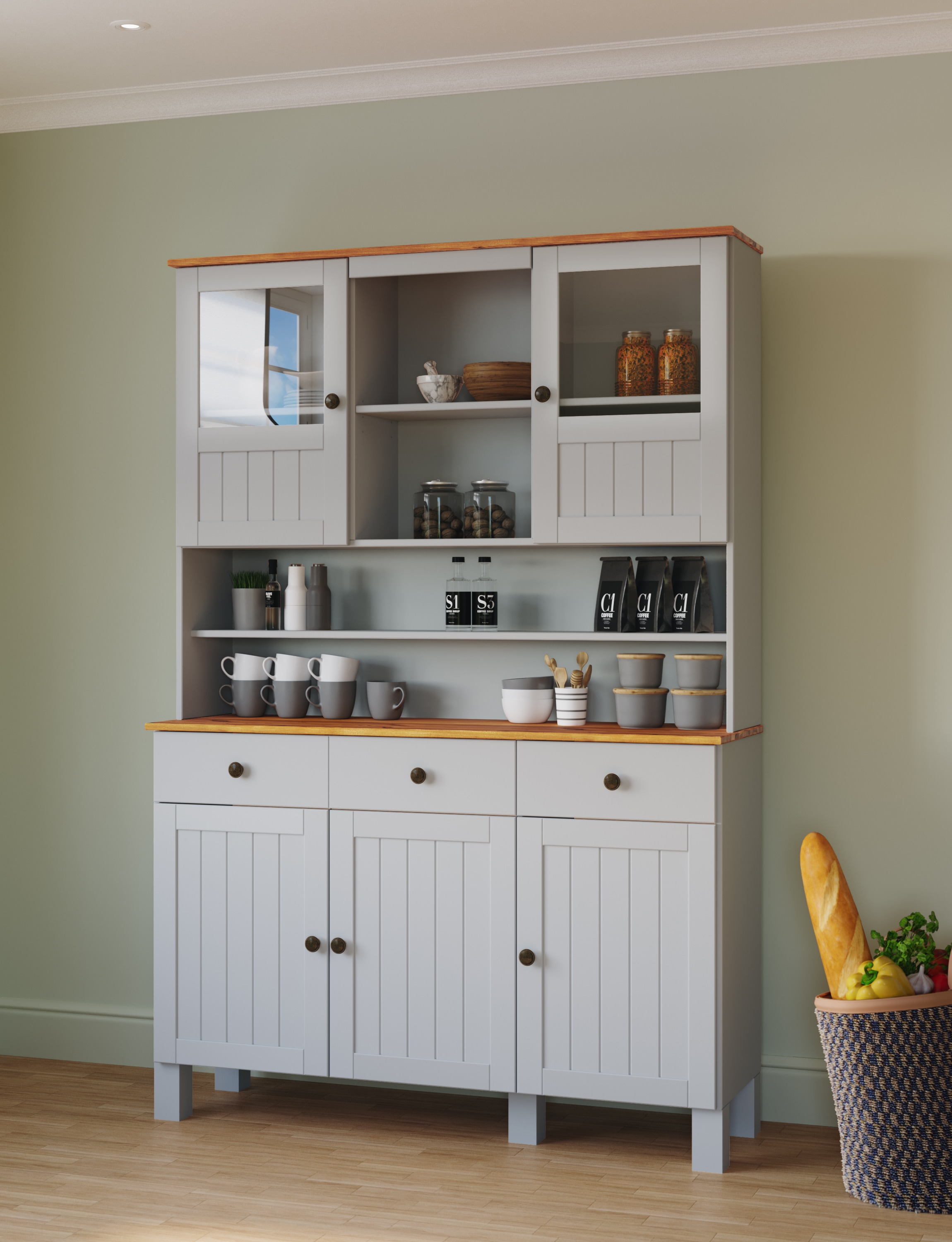 Home affaire Küchenbuffet »Alby2«, Mit Metallgriffen, Breite 125 cm