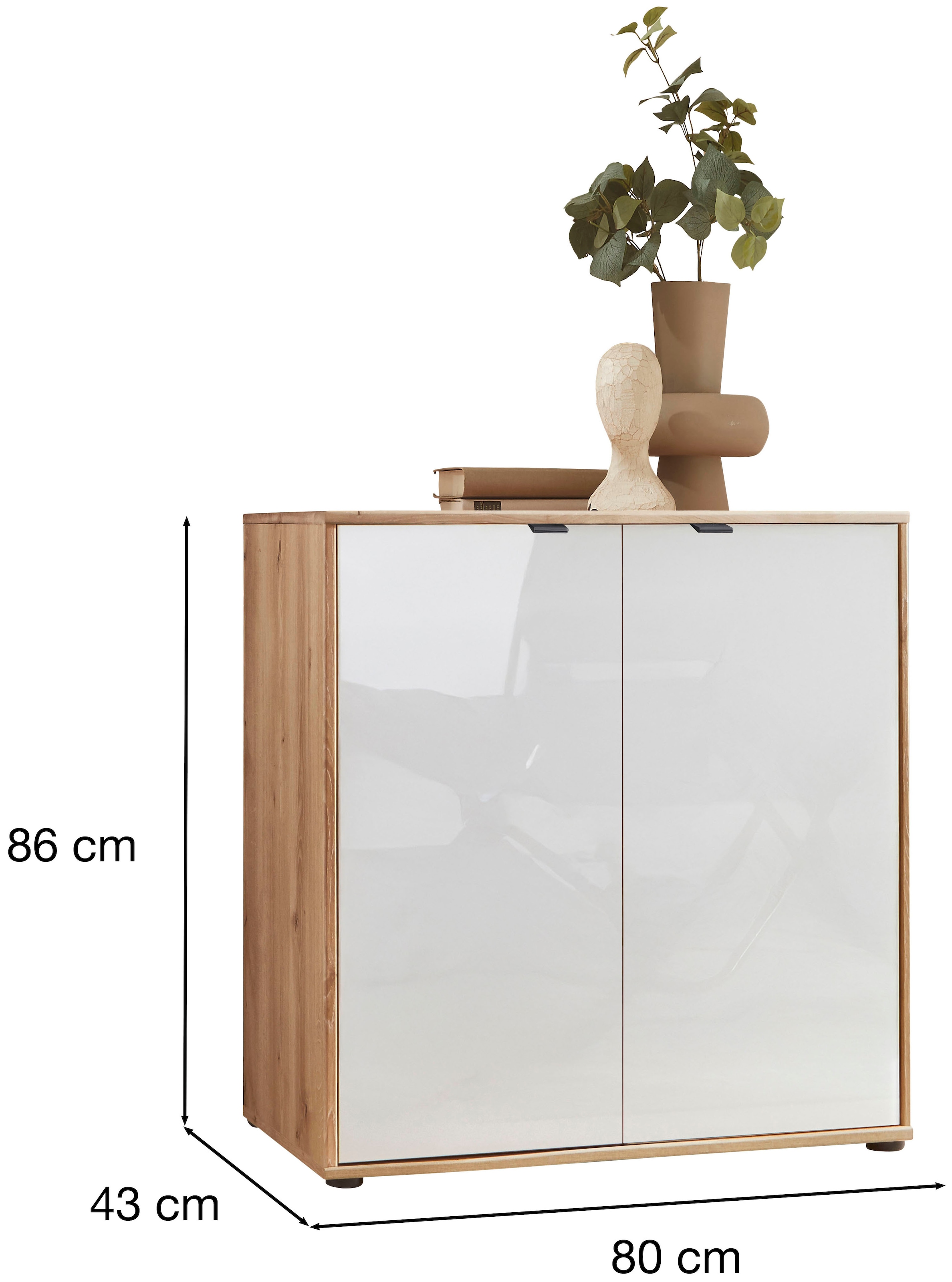 WIEMANN Kommode »Cardiff Sideboard, Wäscheschrank, teilmassiv Bianco-Eiche, 80 cm« Kommode 80x86x43 cm, braun, mit Dämpfung, MADE IN GERMANY,  verschiedenen Ausführungen, inklusive Einlegeboden