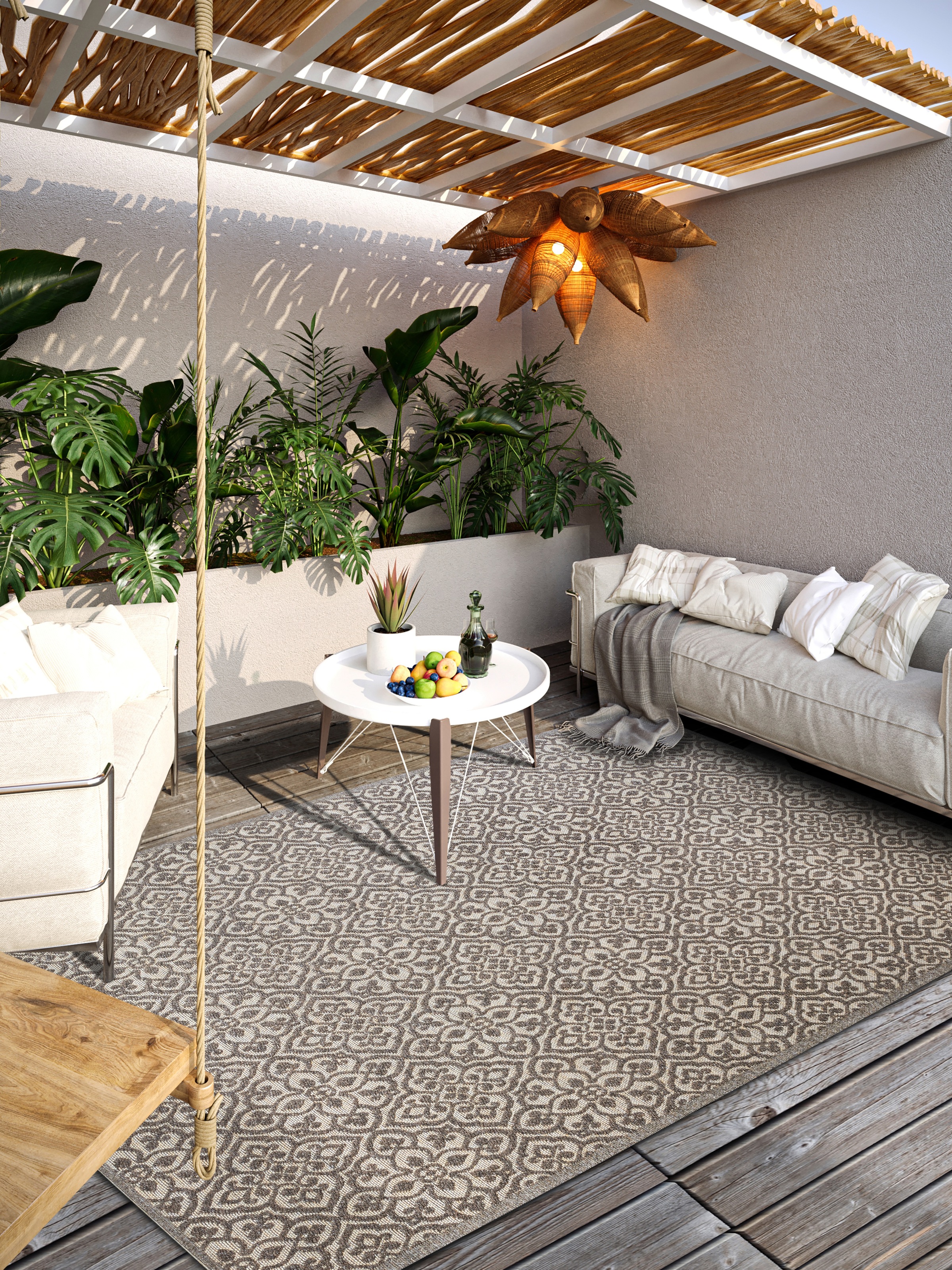Villeroy & Boch Outdoorteppich »Julie«, rechteckig, 4 mm Höhe, In-& Outdoor, Flachgewebe, wetterfest, Terrasse, Balkon, modern, Trend