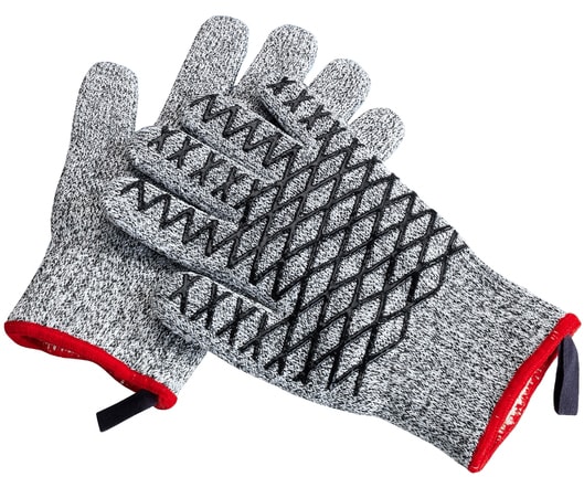 Maximex Grillhandschuhe "2in1" Schnittschutzhandschuhe für Damen, hitzebeständige Küchenhandschuhe