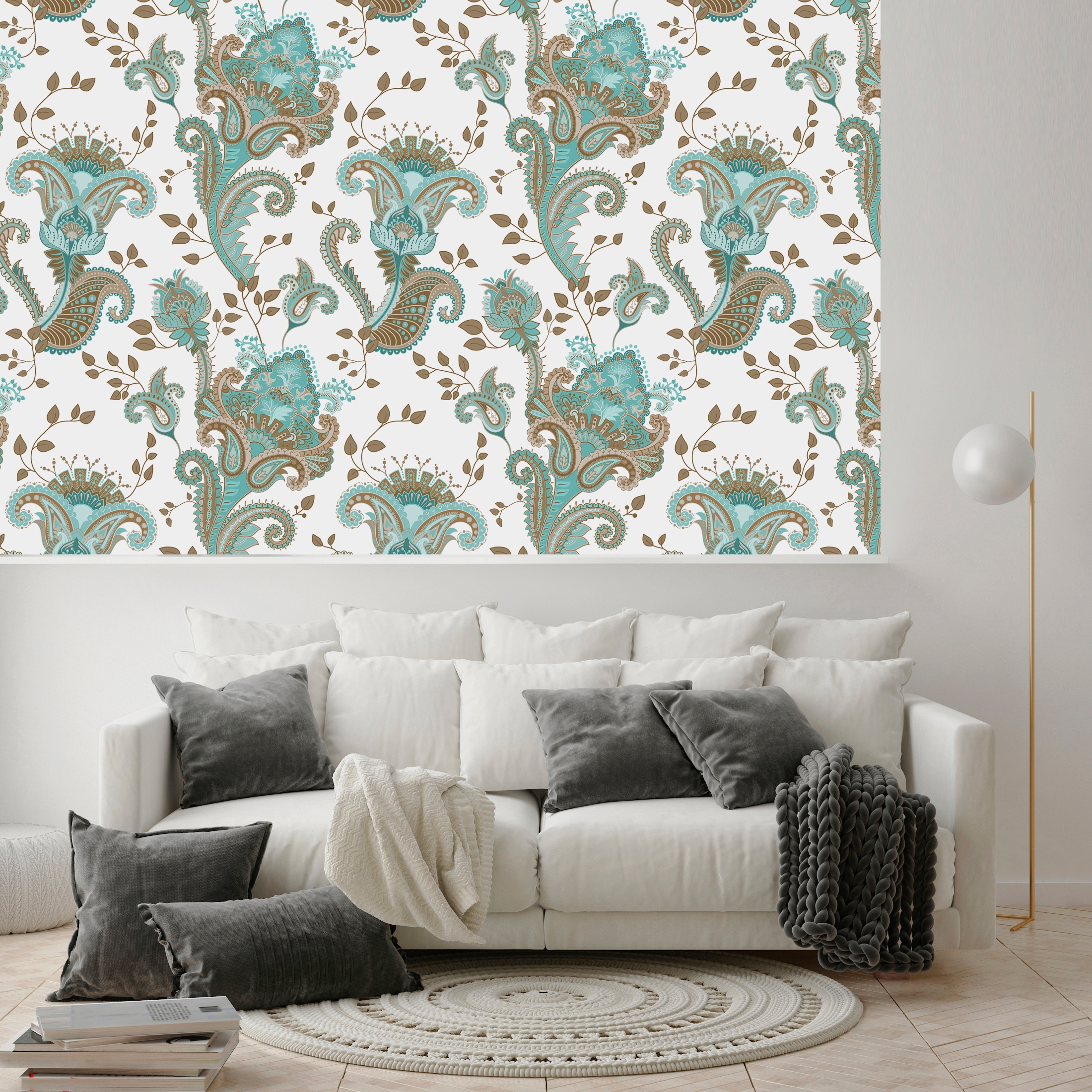 queence Vinyltapete »Gates«, bedruckt-Motiv-botanisch-floral-gemustert-natürlich, 90x250cm, selbstklebend, kinderleichte Anbringung, Sticker
