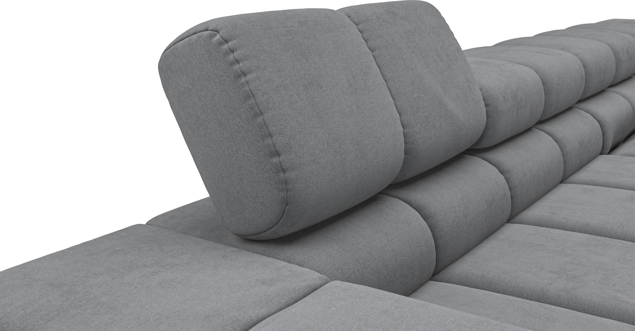 INOSIGN Ecksofa »Ancona New, wahlweise motorische Sitztiefenverstellung, auch in Cord«, feine Steppung, mit Kopfteilverstellung, 3 Zierkissen, L-Form