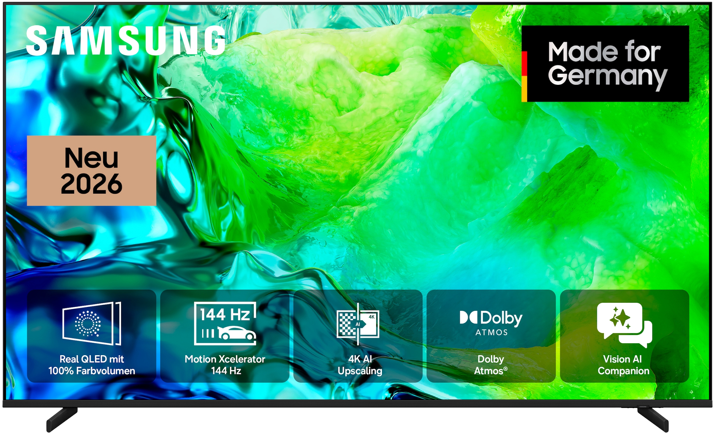 Samsung QLED-Fernseher »GQ75QN80HAU« 189 cm/75 ″ Smart-TV Real QLED Mini-LEDs, Motion Xcelerator 144 Hz, Gaming Hub, Dolby Atmos