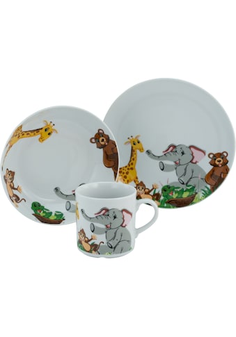 Kindergeschirr-Set »Zoo«, (Set, 3 tlg., 1 Kinderteller, 1 Kinderbecher, 1 Kinderschale...