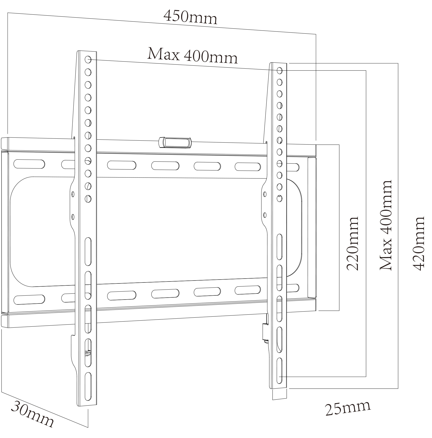 VCM TV-Wandhalterung »TV VESA Wandhalterung Halter starr B-FX400«