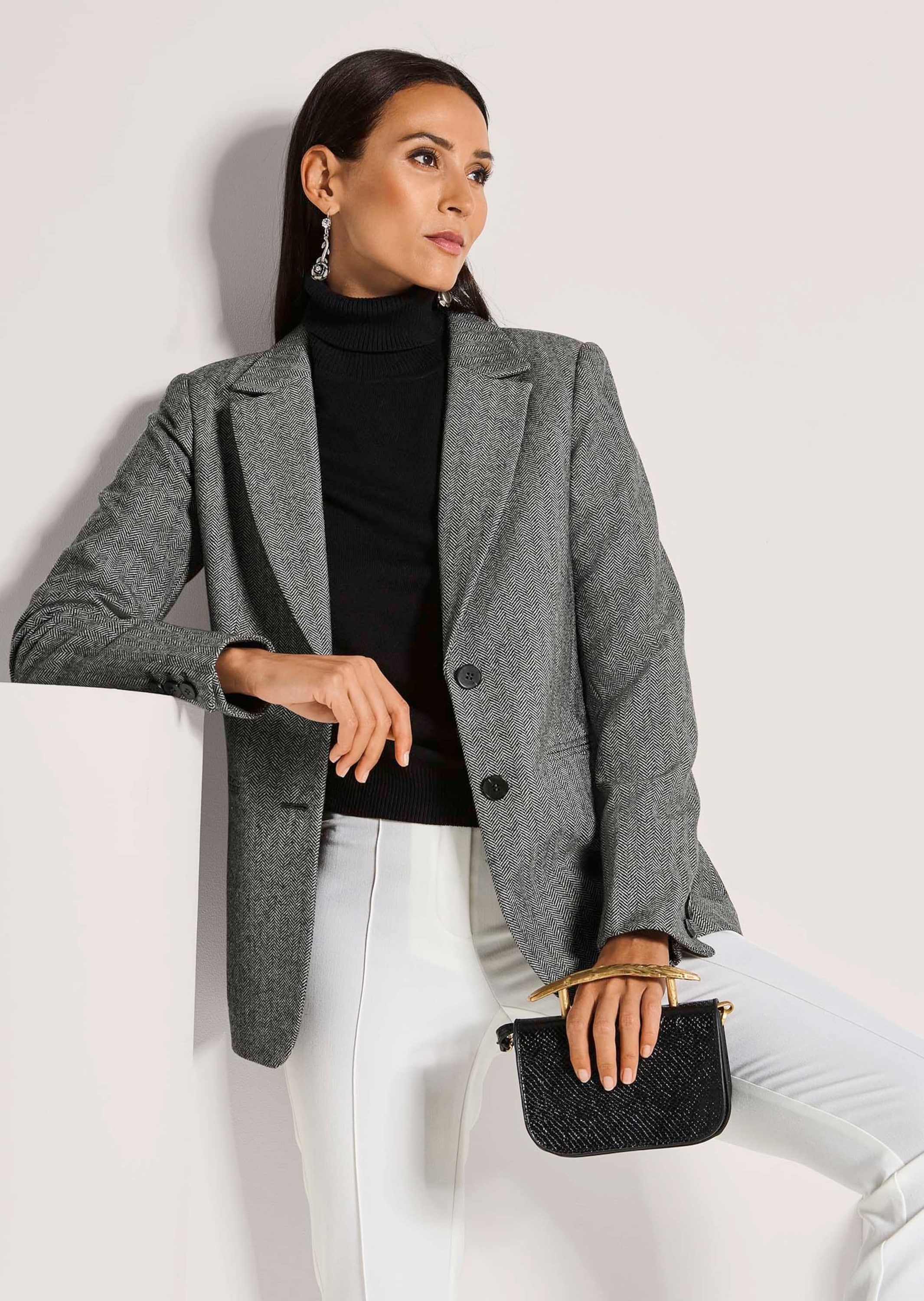 MADELEINE Jackenblazer »Blazer Eleganter Businessblazer mit Fischgratmuster« Klassiker Fischgratblazer