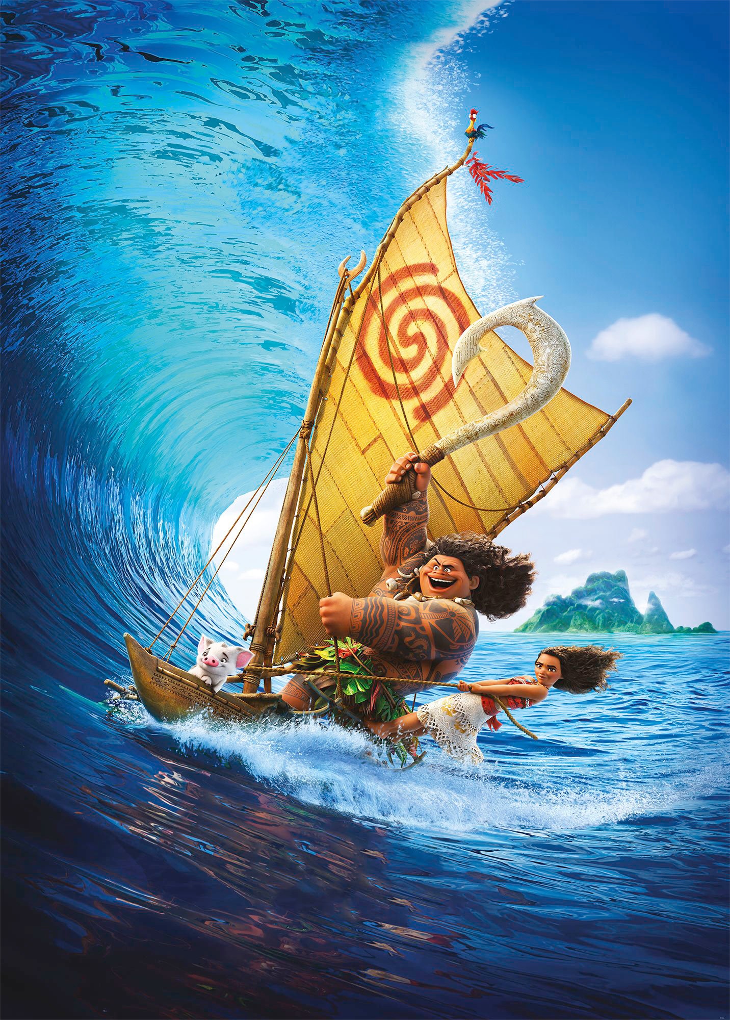 Vliestapete »Moana Ride the Wave«, 200x280 cm (Breite x Höhe)